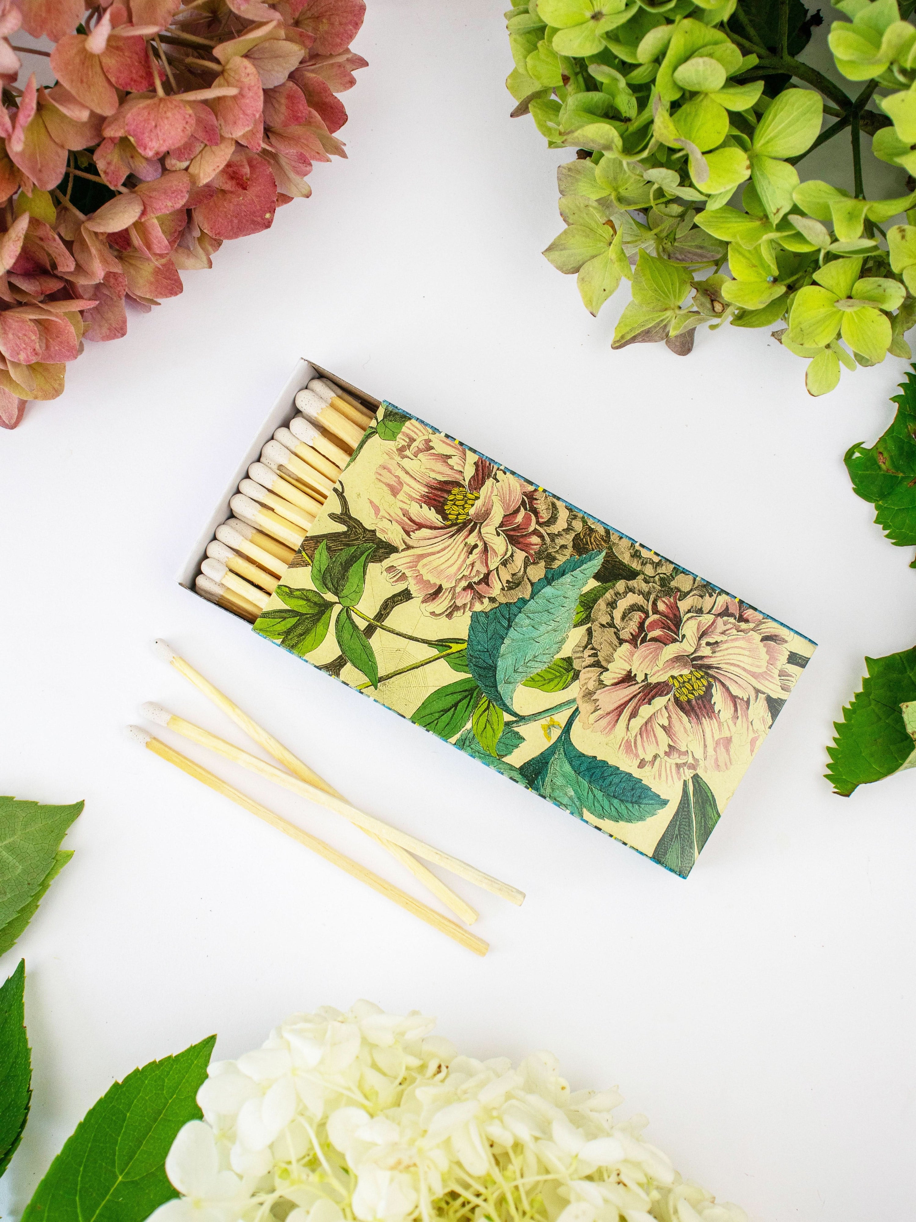 Ash & Rose matches French Peony Opulent Designer Matchbox