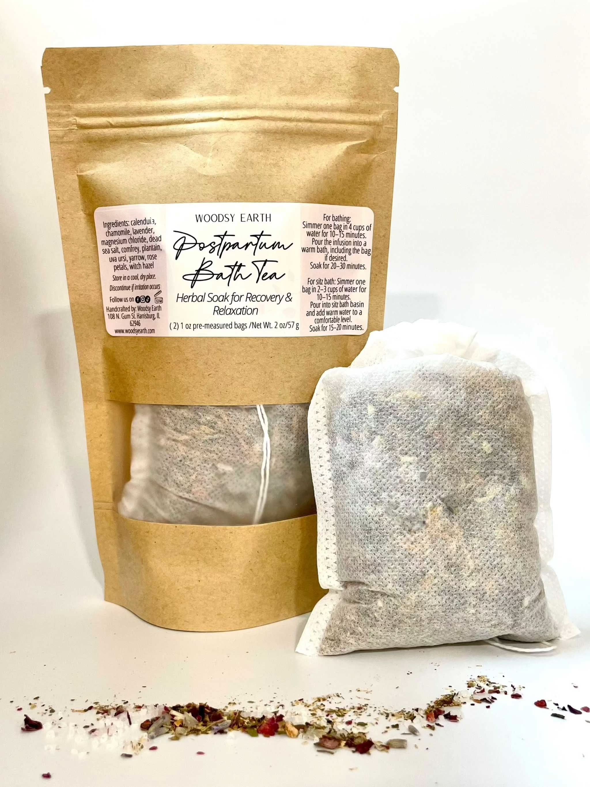 Woodsy Earth bath soak Postpartum Bath Tea – Herbal Sitz & Healing Soak