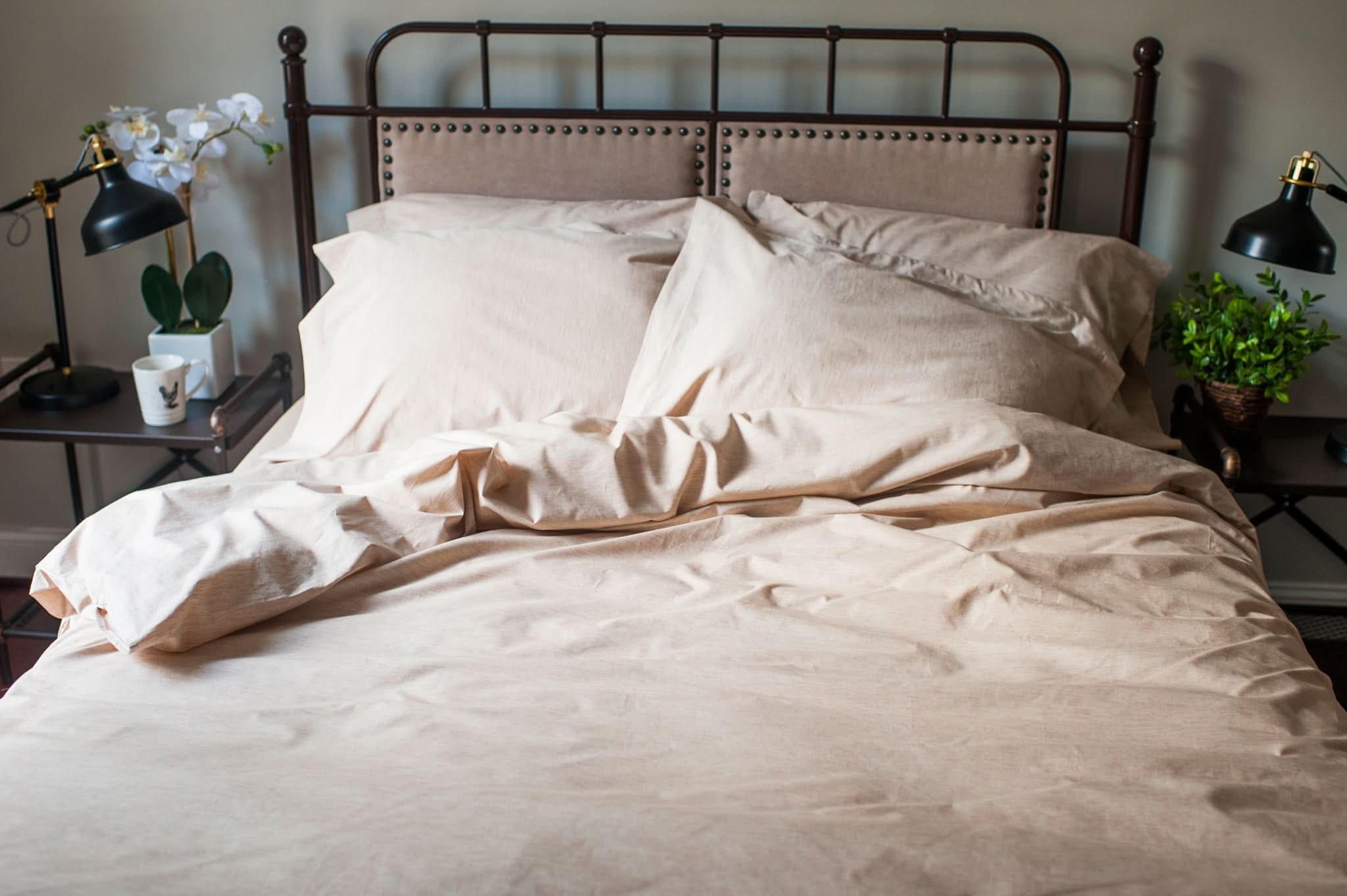 American Blossom Linens Duvet Covers Natural Colored Cotton Duvet Cover Set