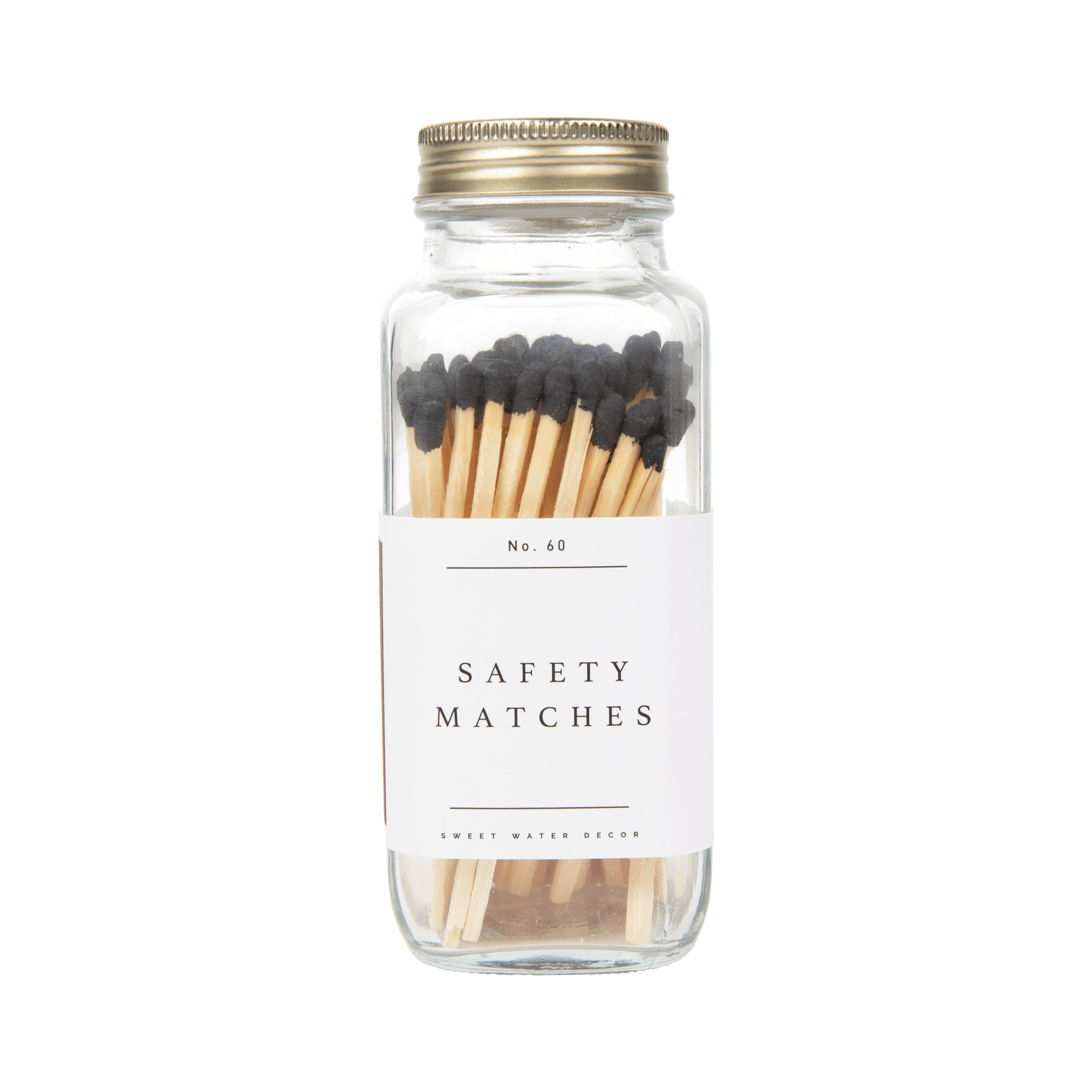 Sweet Water Decor Matches Black Tip Safety Matches - 60 Count, 3.75"