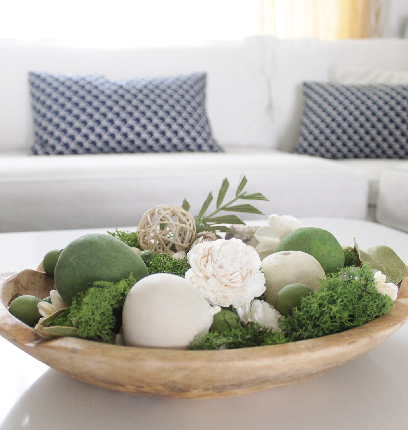 Gardens of Bali Potpourri in a wood bowl.