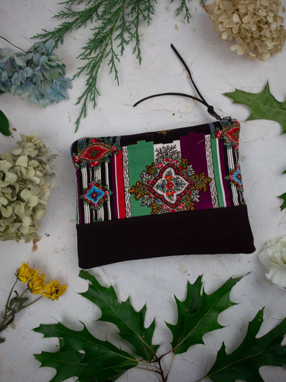 Ash & Rose Geo Paisley Velvet Clutch