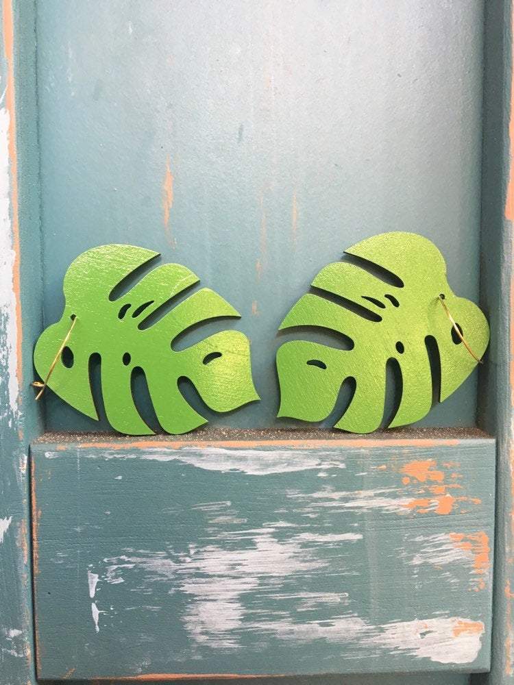 Monstera Statement Hoops Giant- 5 Colors Available