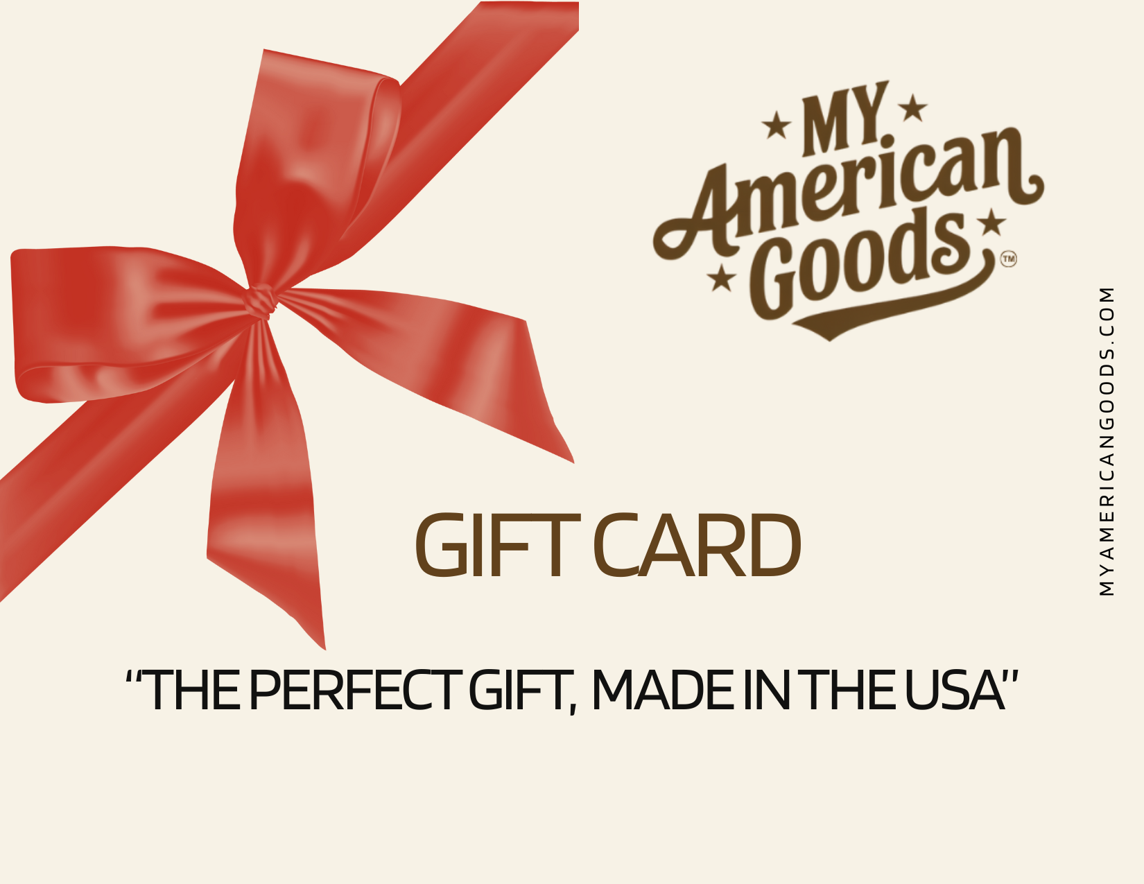 Gift card with red bow and &