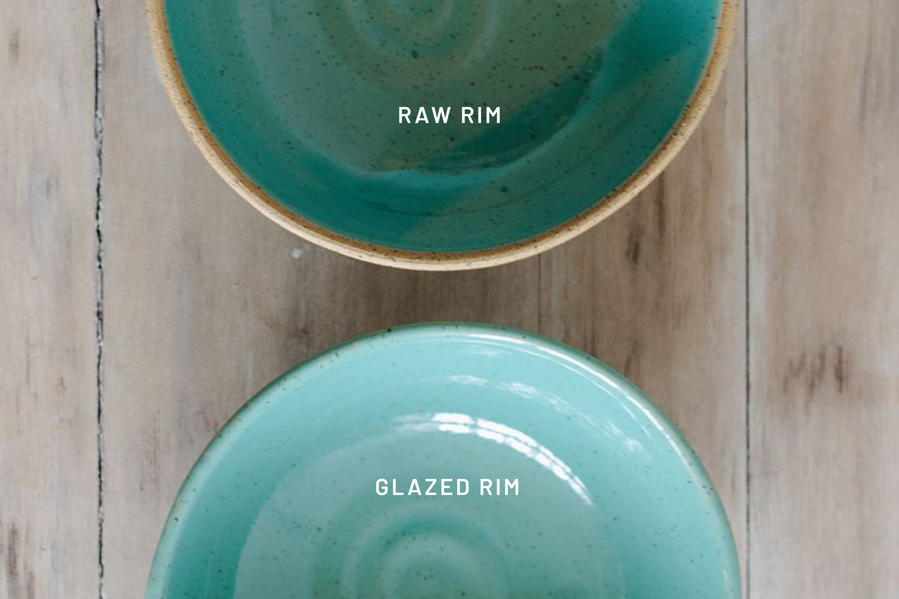 KJ Pottery Bowl Teal Green / Glazed Rim Berry Bowl
