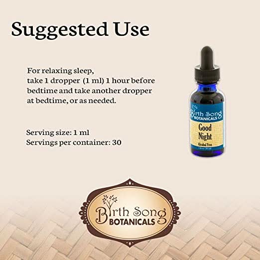 Birth Song Botanicals Co. Tinctures Good Night Herbal Tincture – Valerian & Passionflower (1 oz)