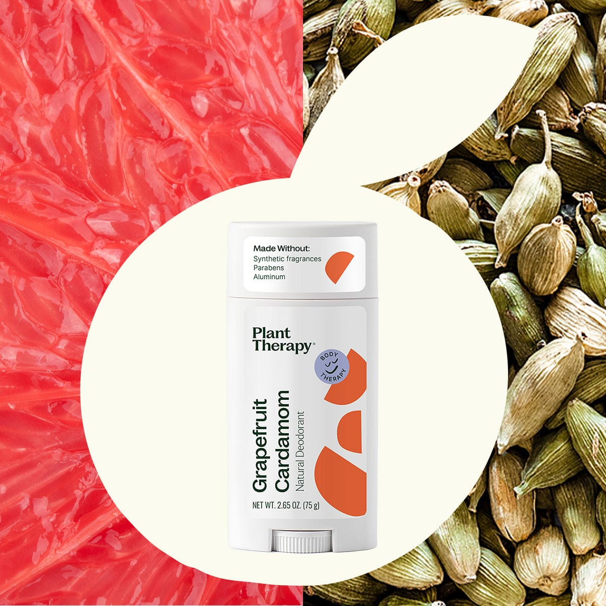 Plant Therapy Body Care 2.65 oz Grapefruit Cardamom Natural Deodorant