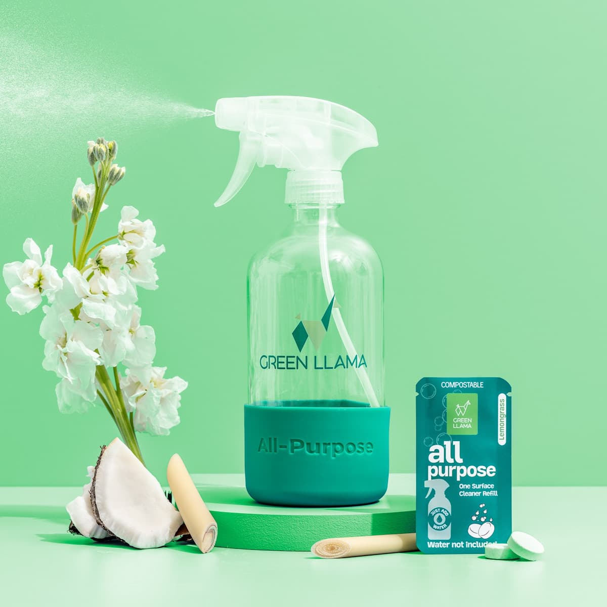 All-Purpose Spray Glass Bottle Cleaning Kit with Lemongrass Essential Oil - My American Goods
