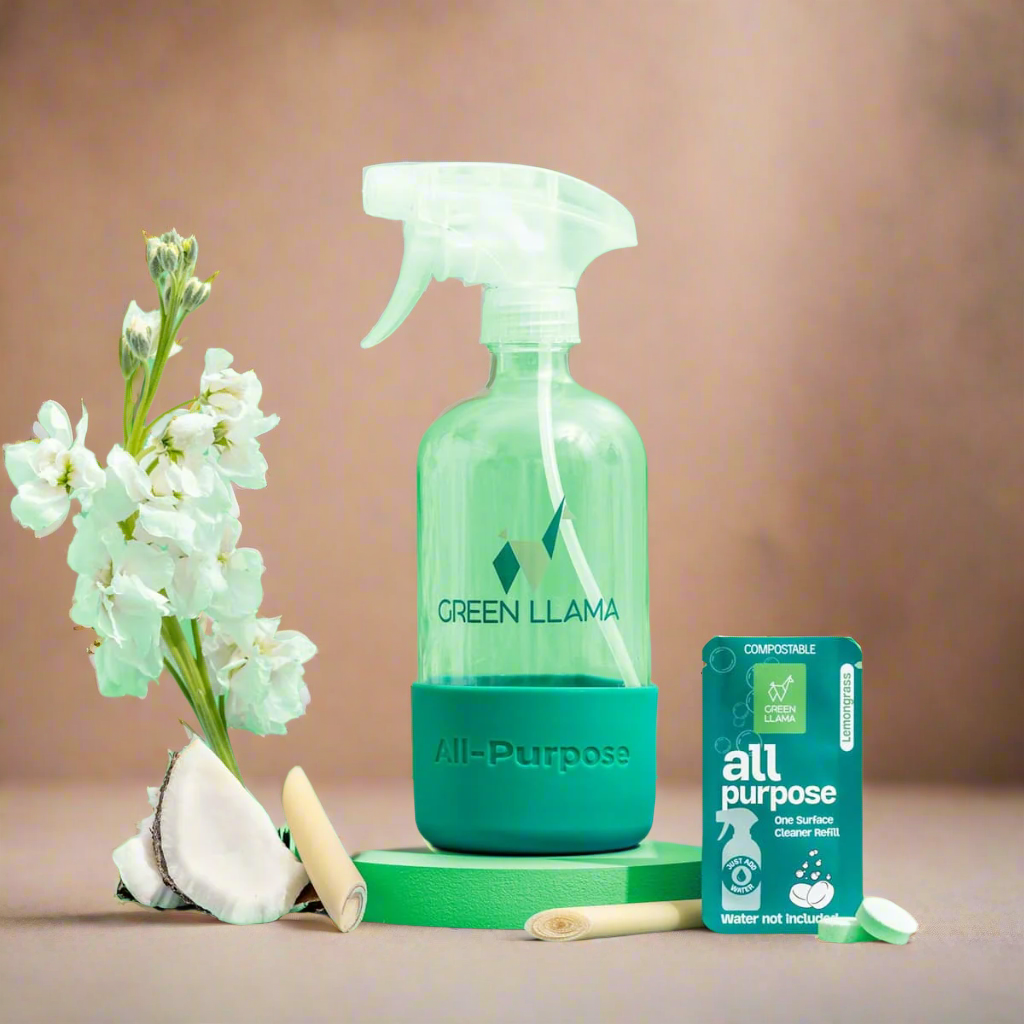 All-Purpose Spray Glass Bottle Cleaning Kit with Lemongrass Essential Oil - My American Goods