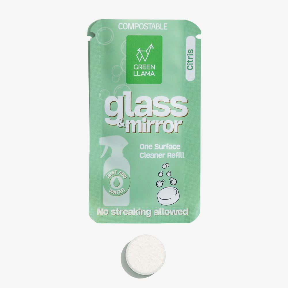 Green Llama Single Kit Glass Cleaner Cleaner Streak-Free Glass & Mirror Cleaner Kit with Litsea Cubeba Fragrance