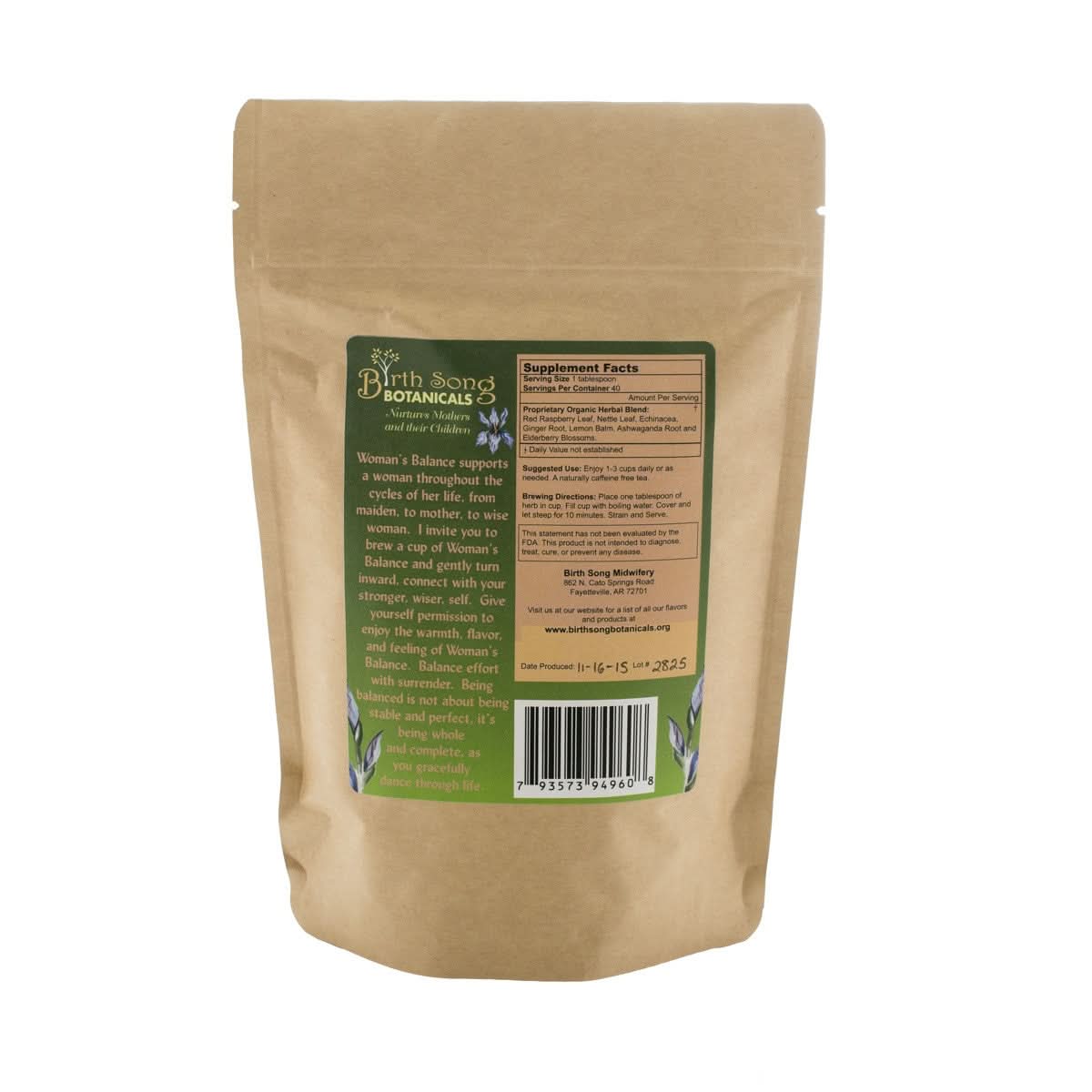 Birth Song Botanicals Co. Tea Woman’s Balance Herbal Tea – Organic Botanical Blend