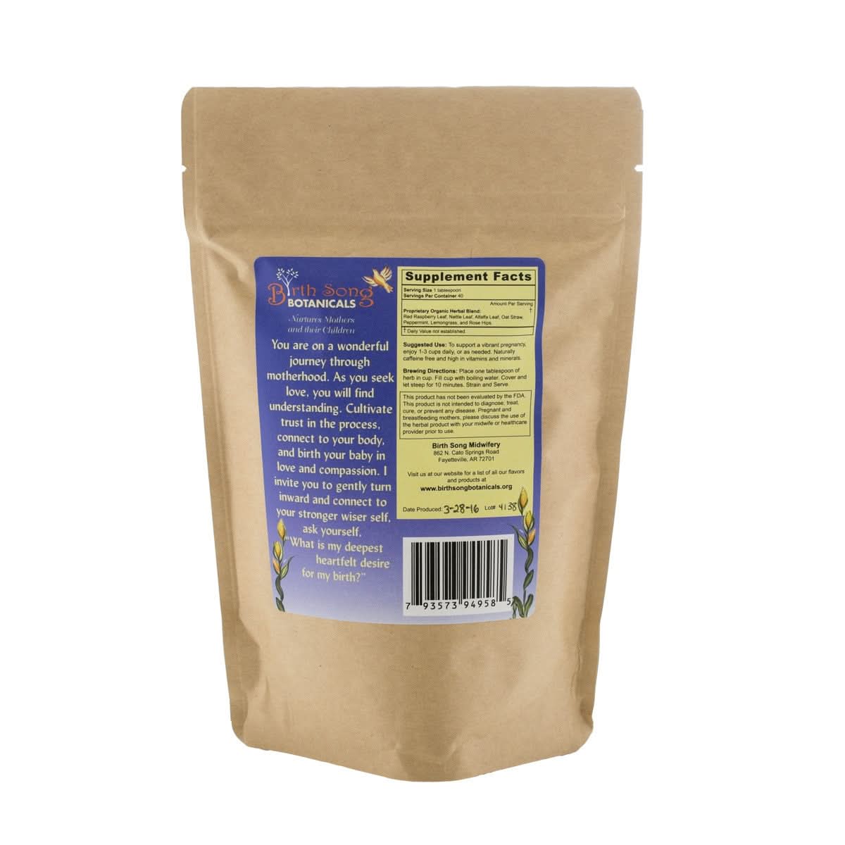 Birth Song Botanicals Co. Tea Lady in Waiting Organic Herbal Tea – Loose Leaf (4 oz)