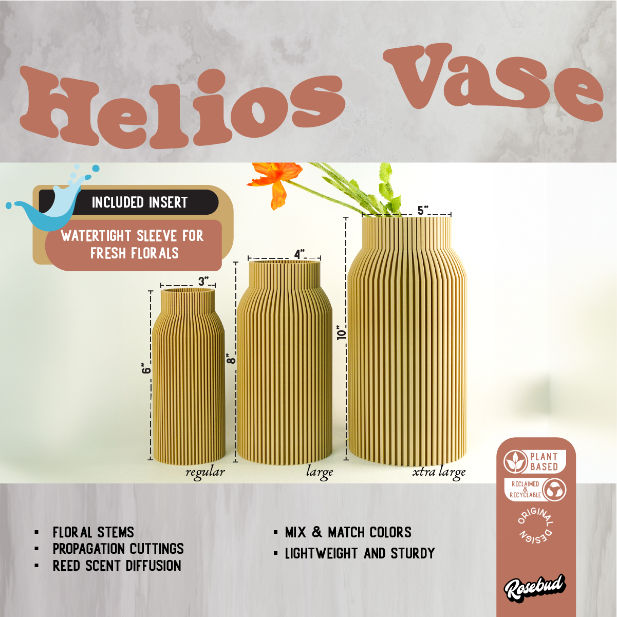 Helios Fresh Floral Vase - My American Goods