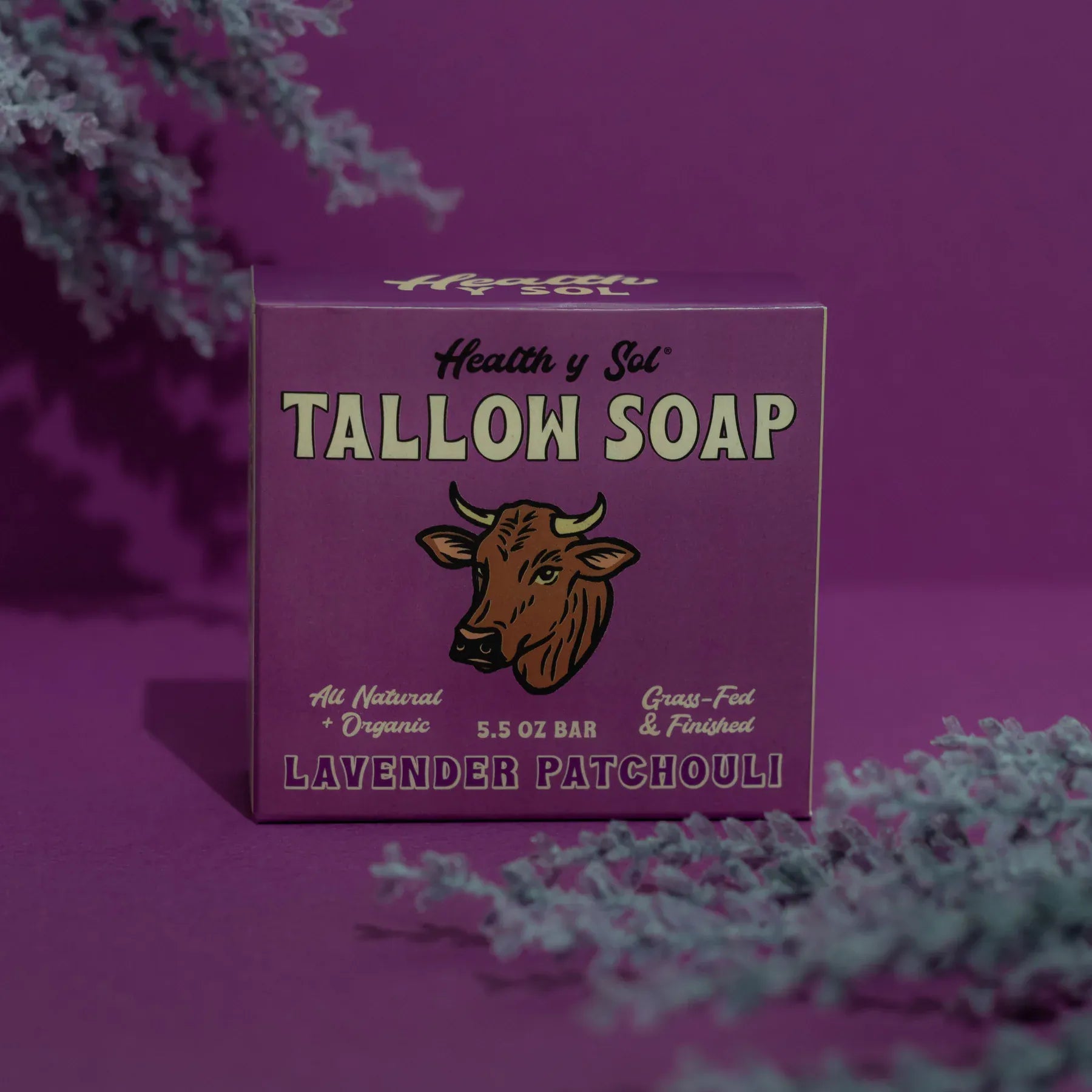 Health y Sol Bar Soap Lavender Patchouli Grass-Fed Tallow Bar Soap 5.5 oz