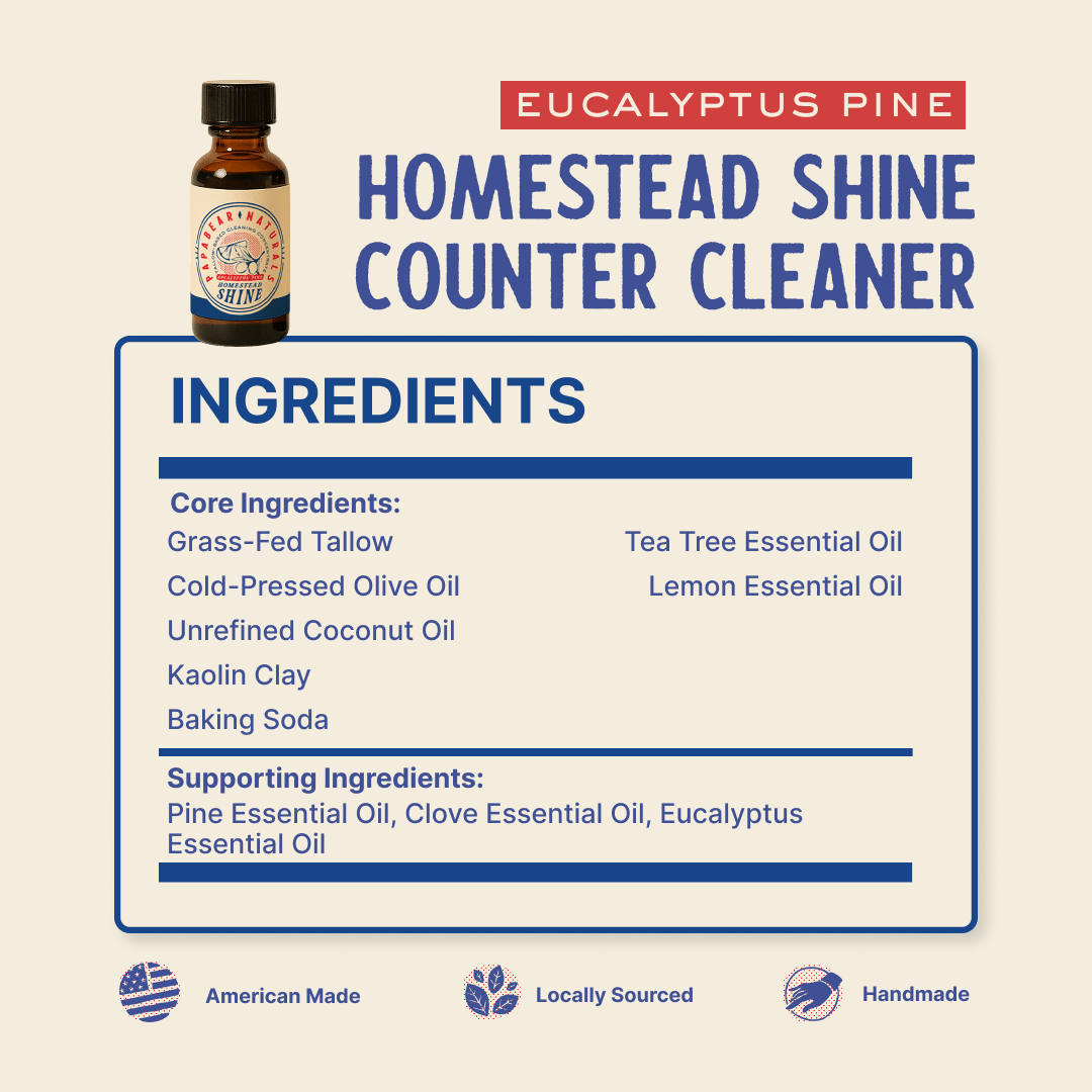 PapaBear Naturals Homestead Shine Cleaning Concentrate - 1 oz (3 Pack)