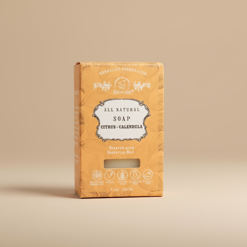 Organic Vegan Citrus + Calendula Bar Soap