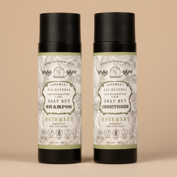 All Natural Soapnut Shampoo and Conditioner Set ROSEMARY- wild fermented probiotics for your scalp