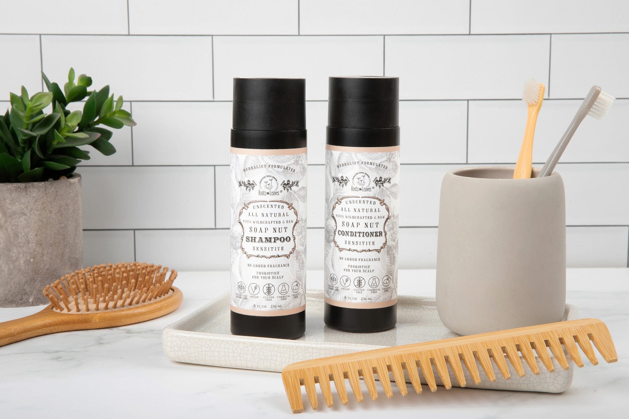 All Natural Soapnut Shampoo and Conditioner Set- UNSCENTED- wild fermented probiotics for your scalp - My American Goods