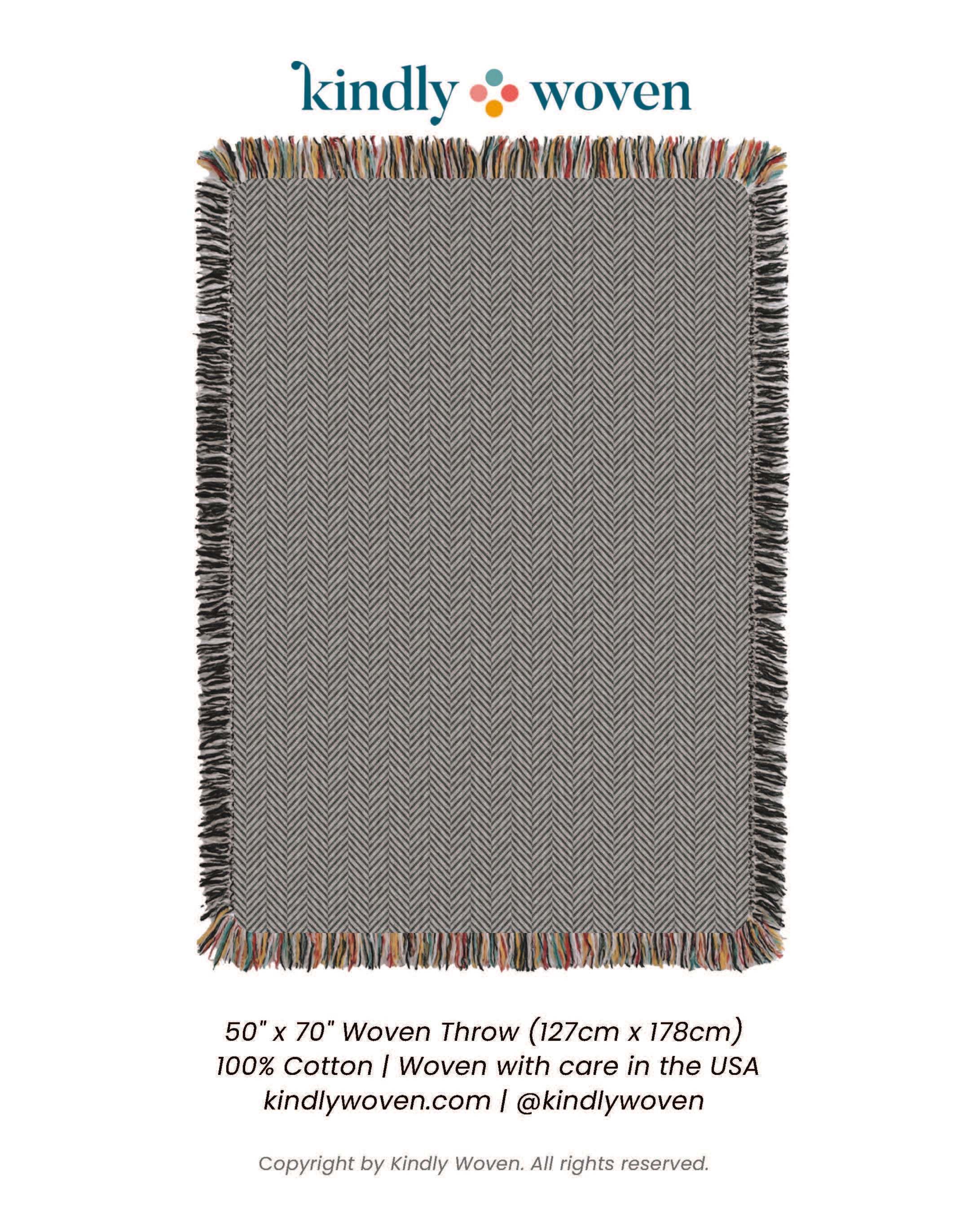 Henry Stone Herringbone Cotton Throw Blanket