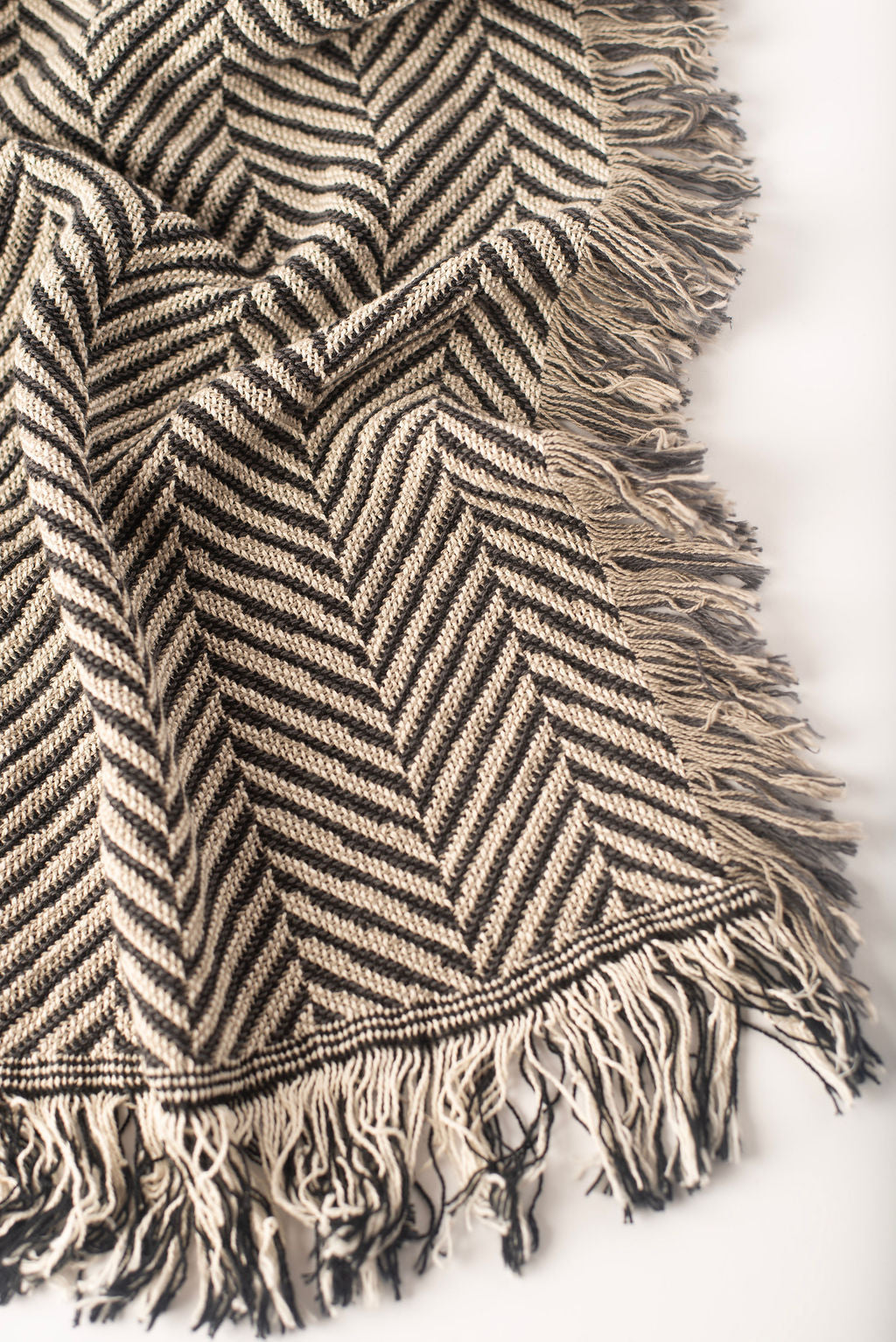 Henry Stone Herringbone Cotton Throw Blanket
