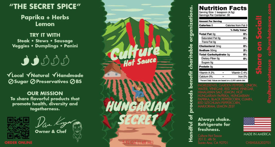 Culture Hot Sauce Hot Sauce Hungarian Secret | Hot Sauce