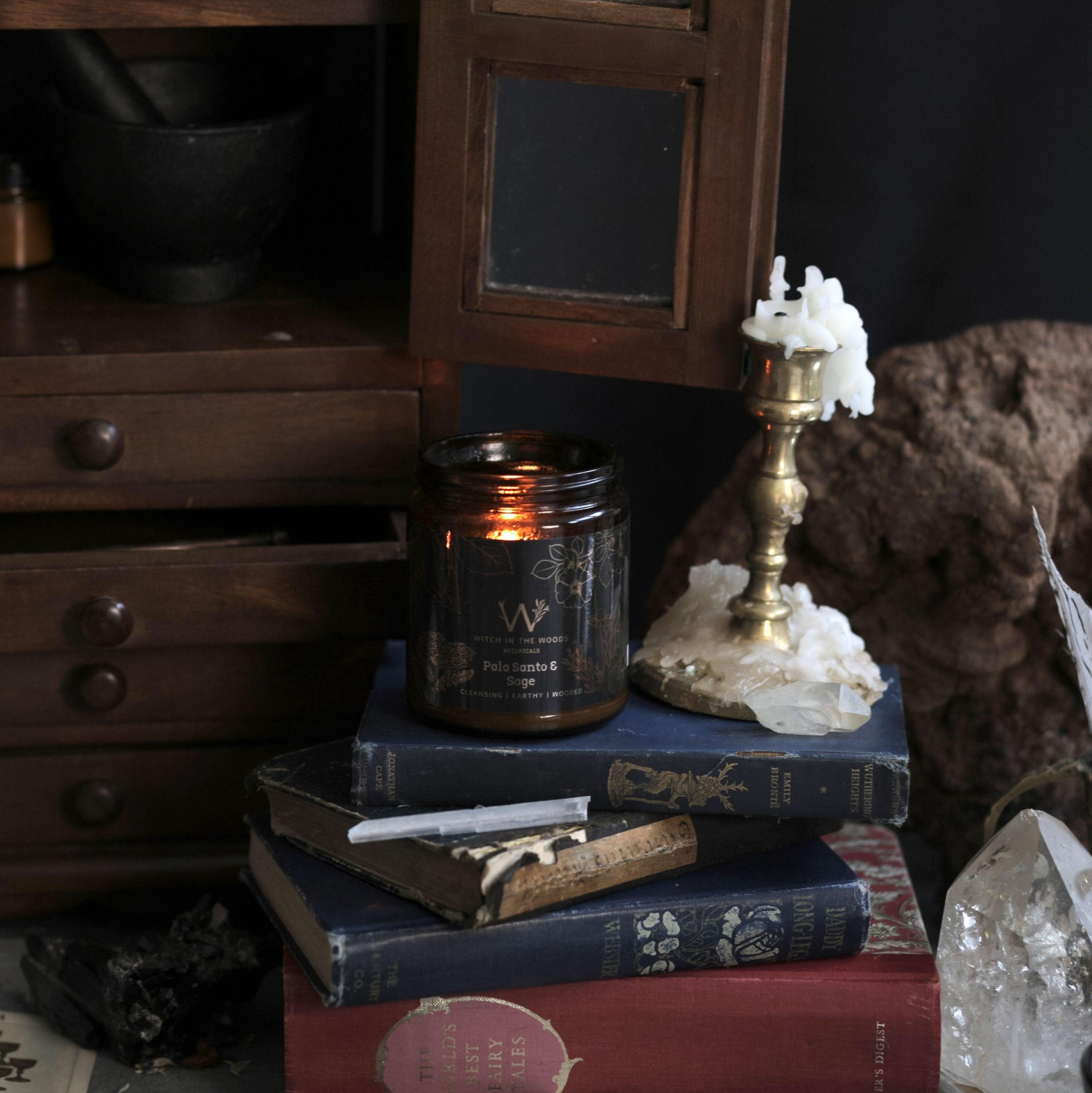 Witch in the Woods Botanicals Candle Palo Santo & Sage Soy Candle Palo Santo + Sage Candle | 7.2 oz