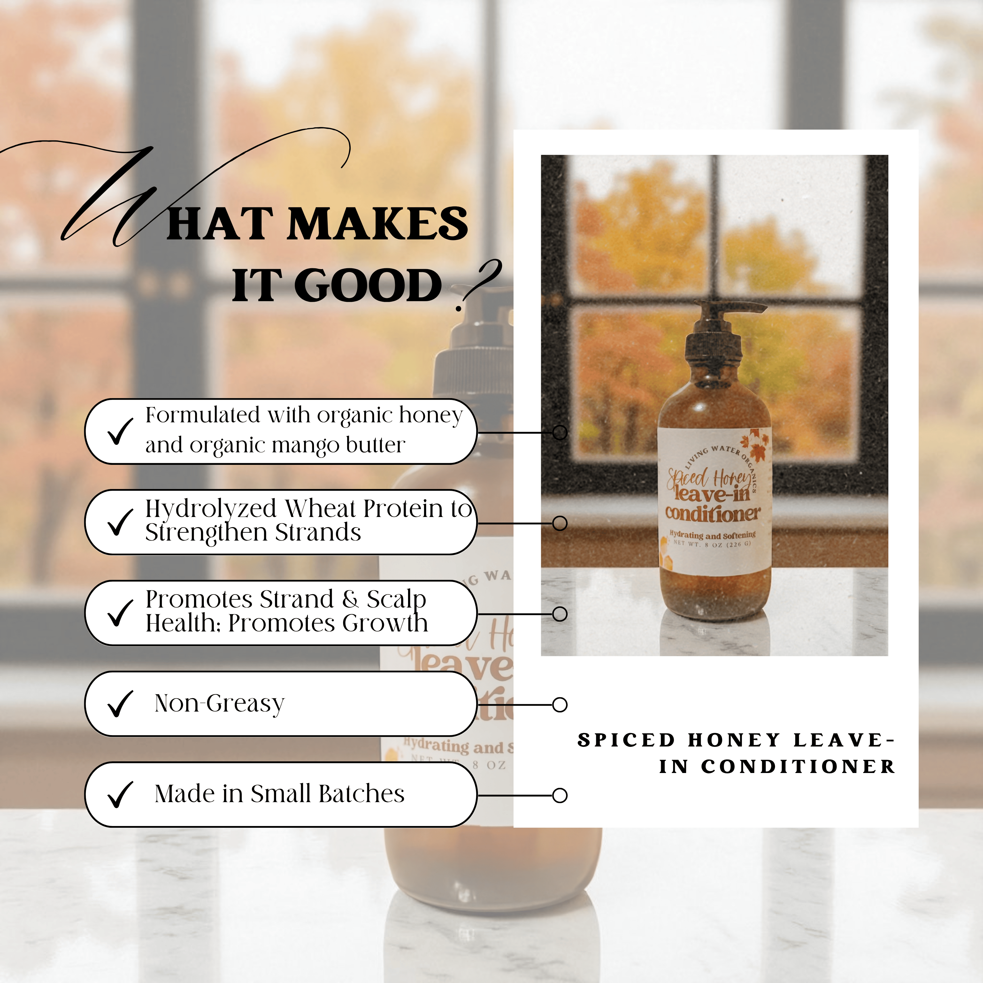 Spiced Honey Leave-In Conditioner Hydrating and Strengthening - My American Goods