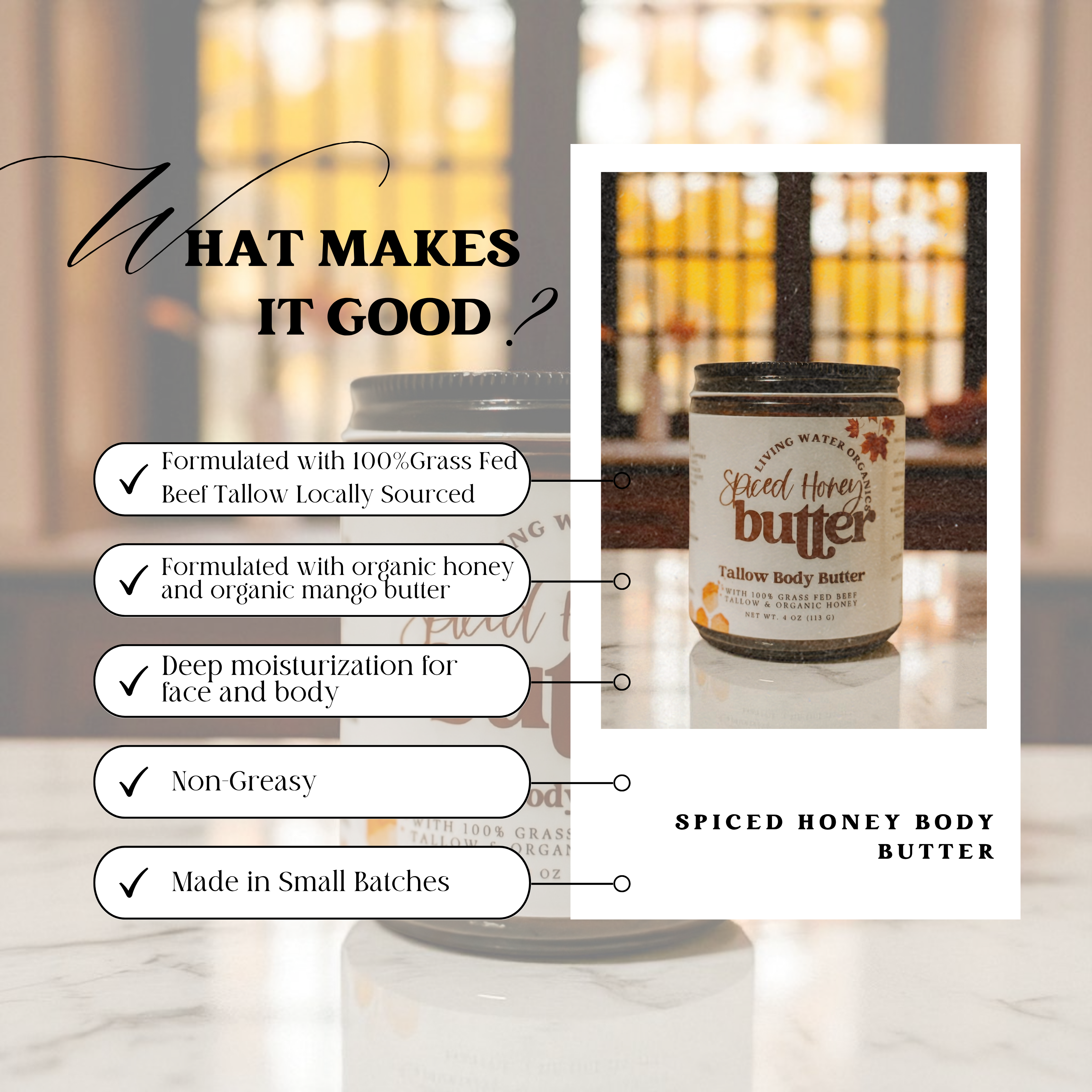 Spiced Honey Shampoo, Conditioner, Body Butter, Cinnabun Lip Balm Bundle - My American Goods