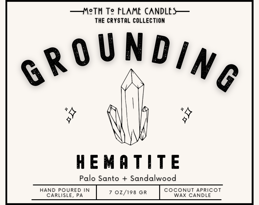 Moth to Flame Candles Crystals Grounding – 7 oz Candle