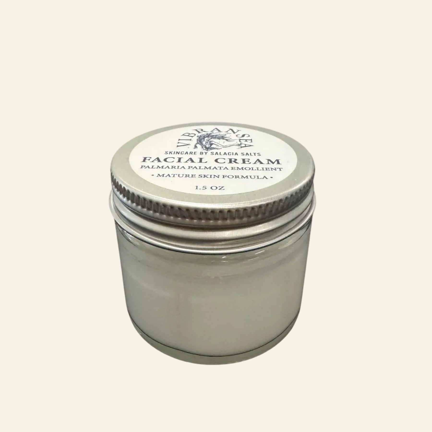 Jar of facial cream on a white background