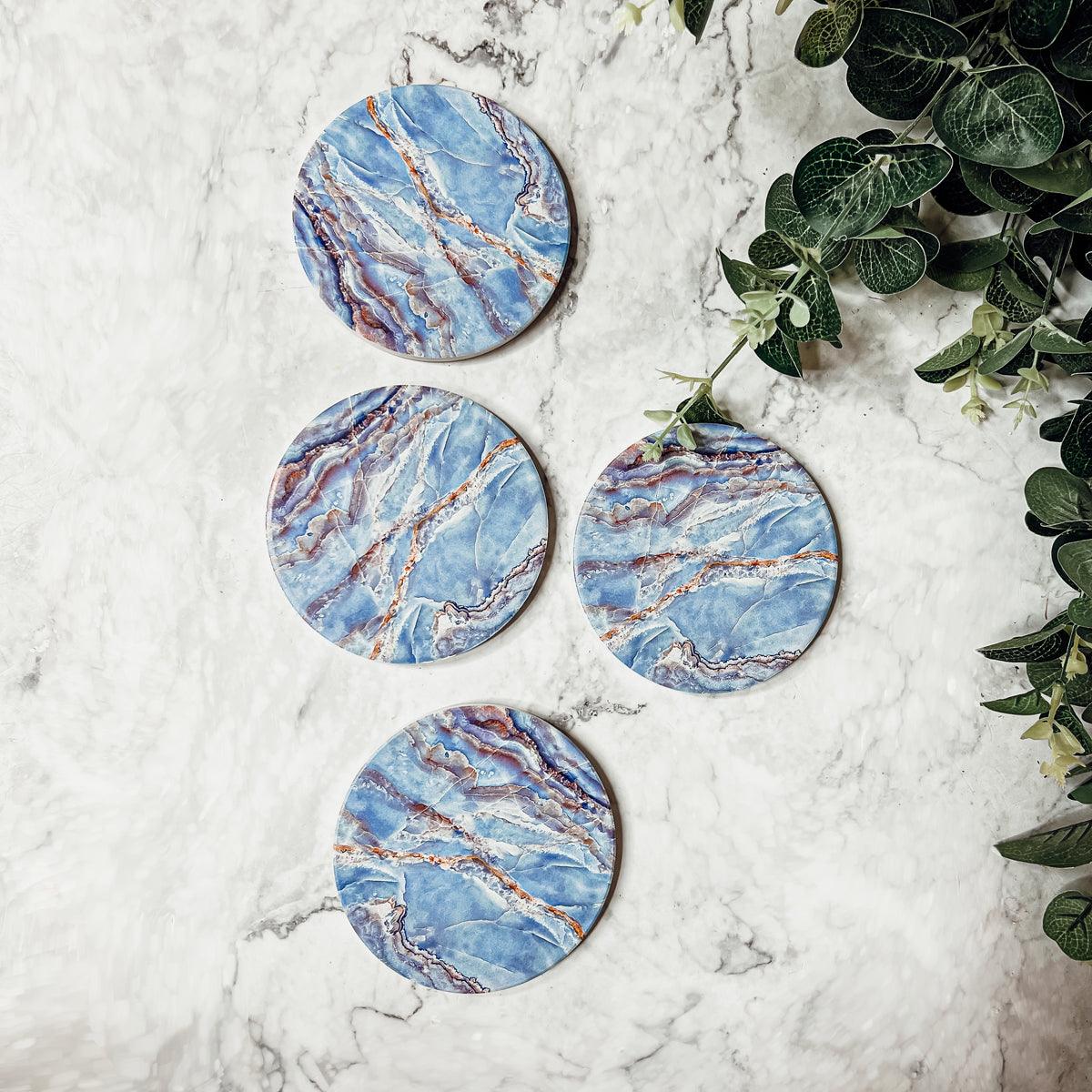 Gia Roma Coaster Marble Blue Coasters