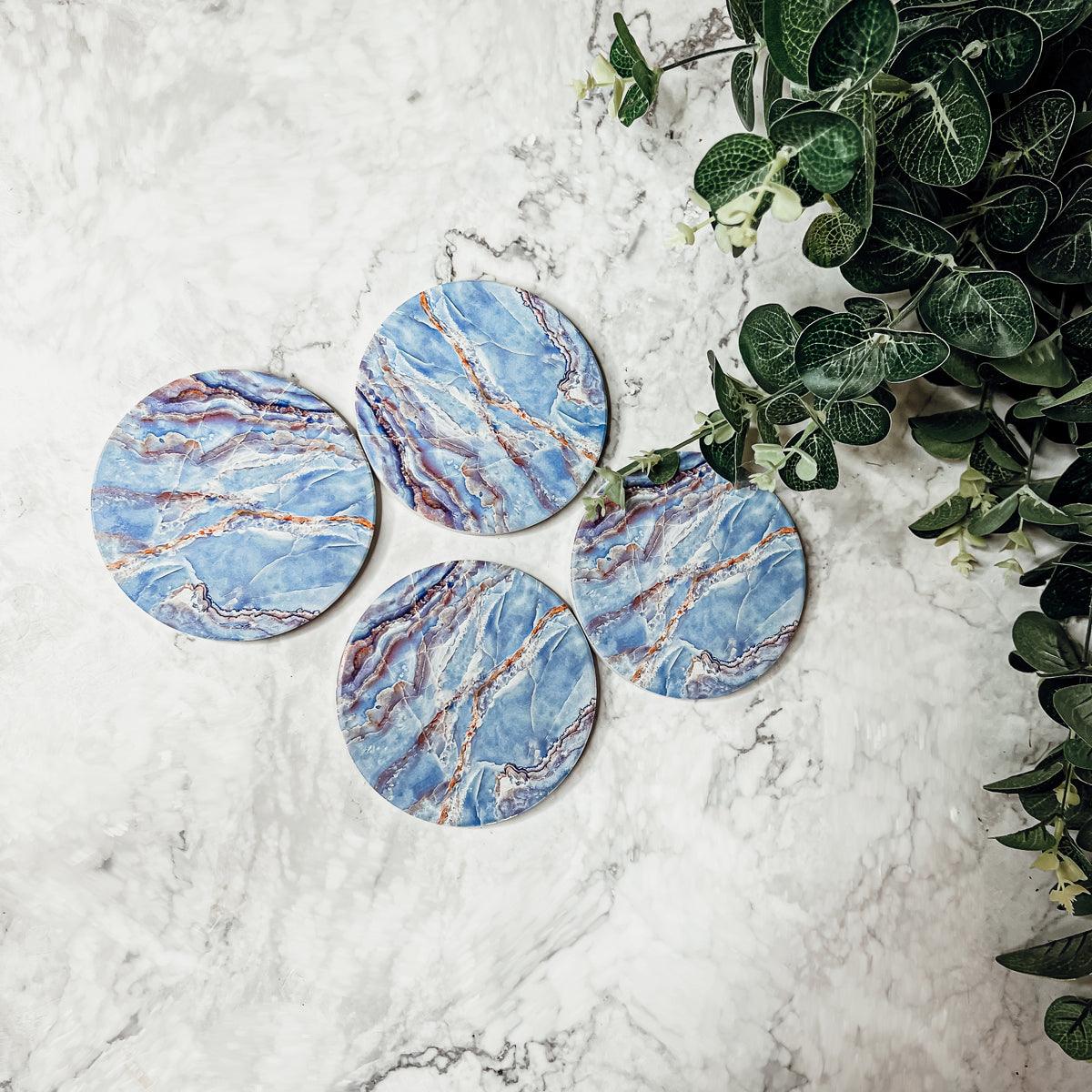 Gia Roma Coaster Marble Blue Coasters