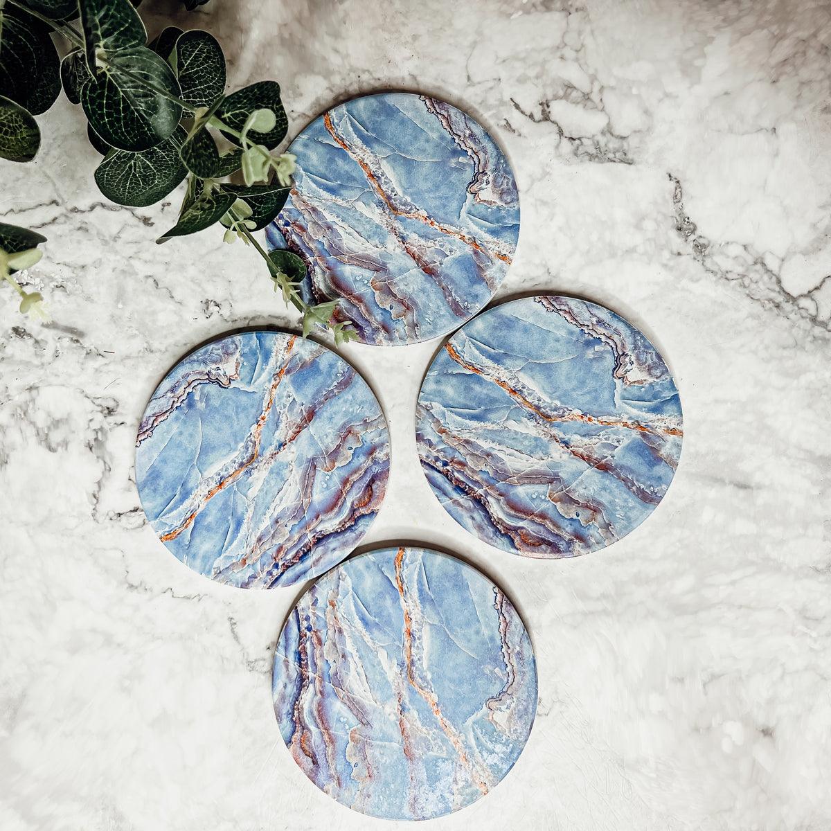 Gia Roma Coaster Marble Blue Coasters