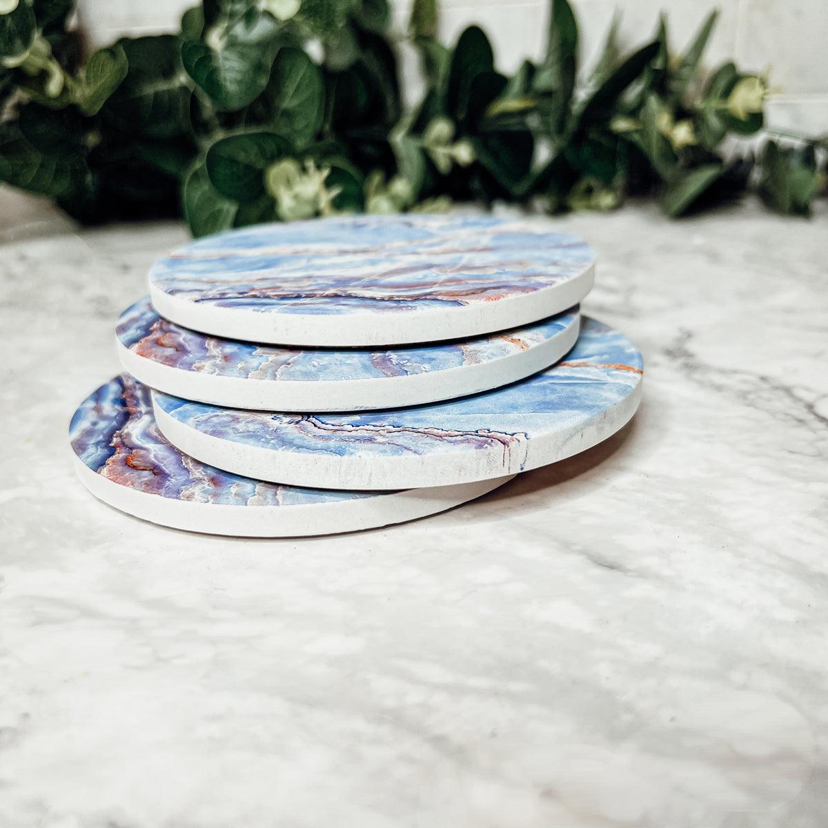 Gia Roma Coaster Marble Blue Coasters