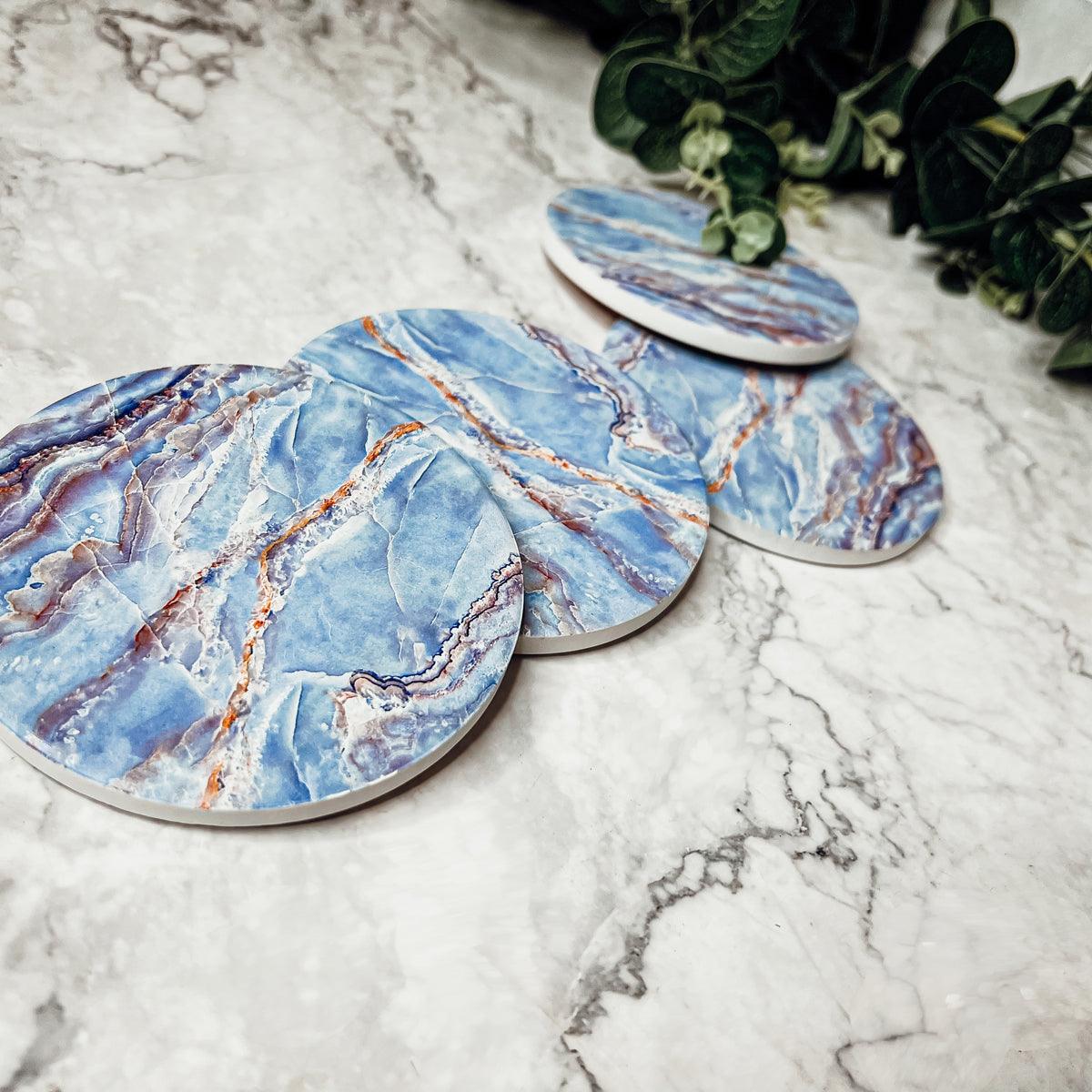 Gia Roma Coaster Marble Blue Coasters