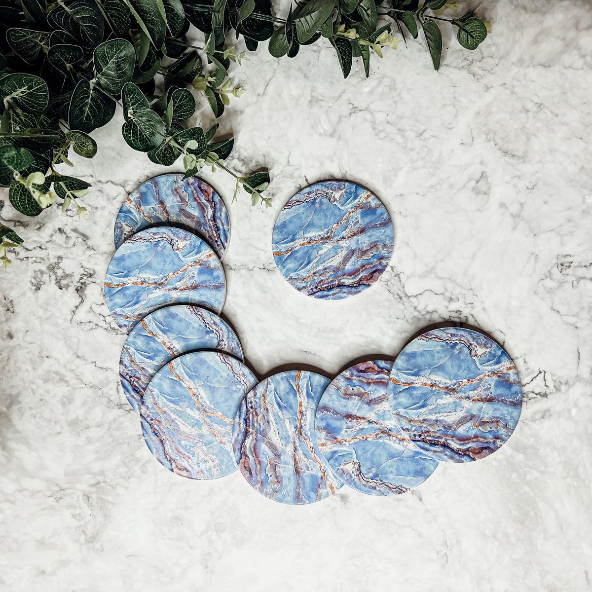 Gia Roma Coaster Marble Blue Coasters