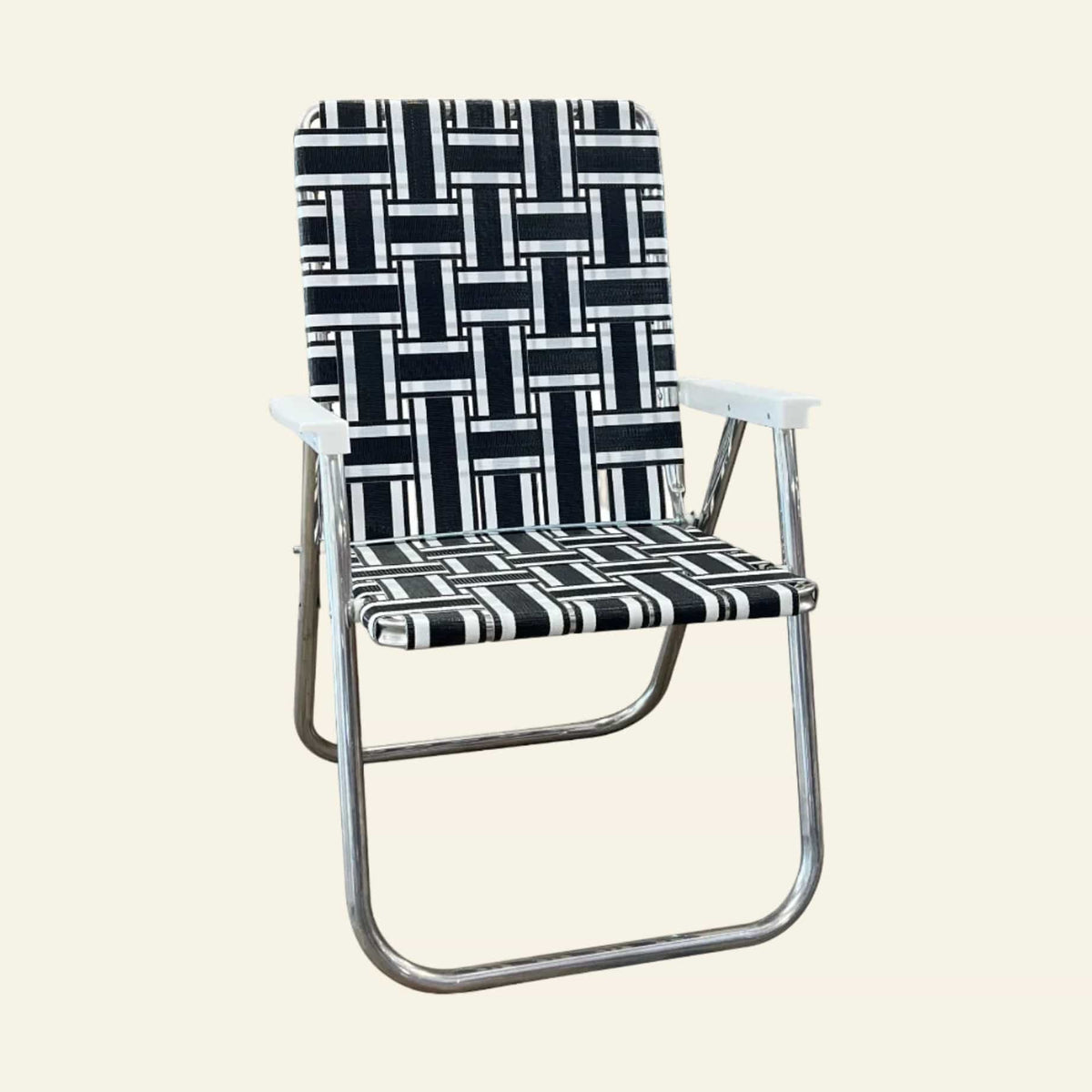 Lawn Chair USA Chairs Classic Black and White Stripe Classic Lawn Chair