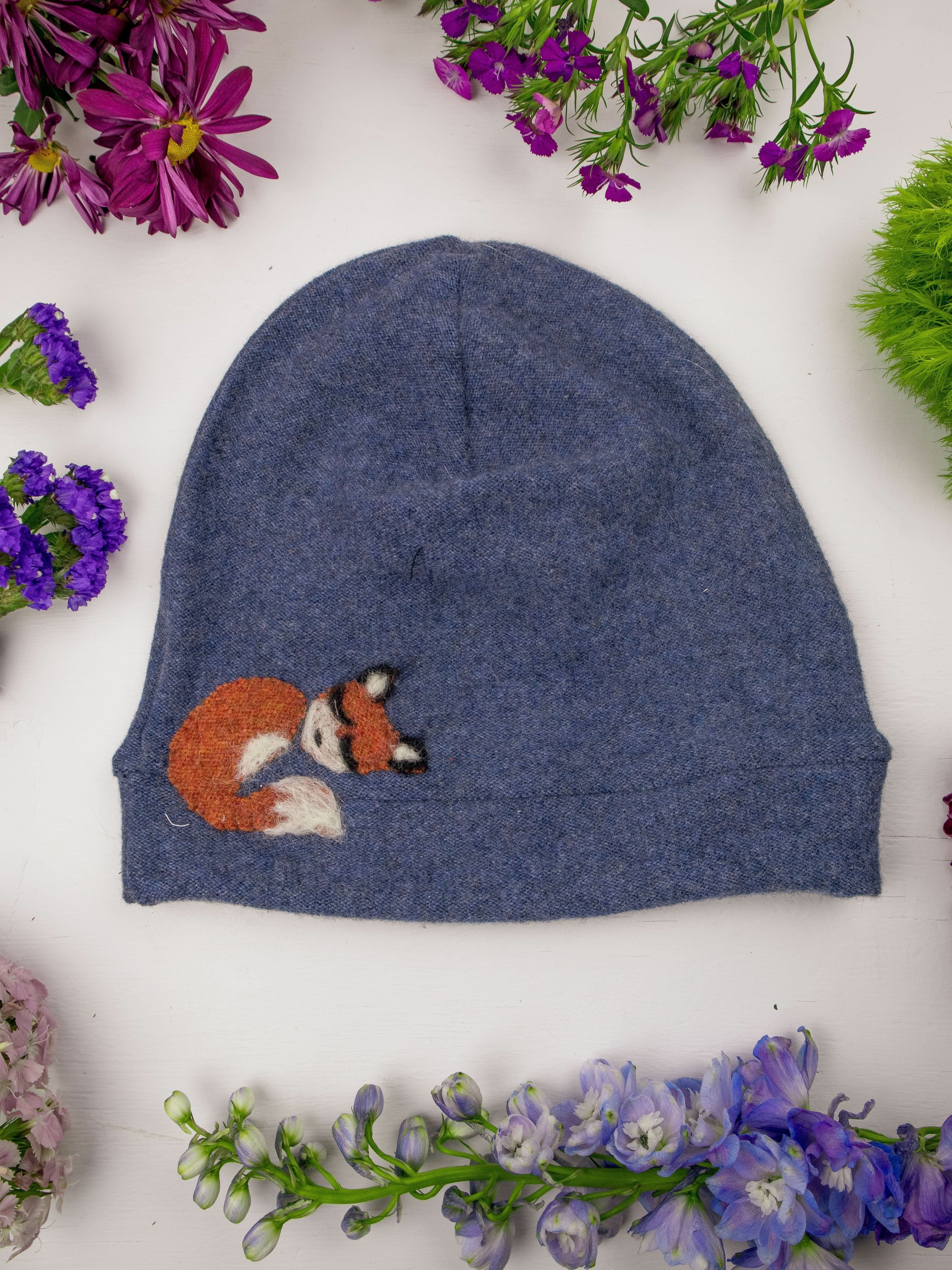 Sleeping Fox Cashmere Hat - Adult/Big Kid - My American Goods