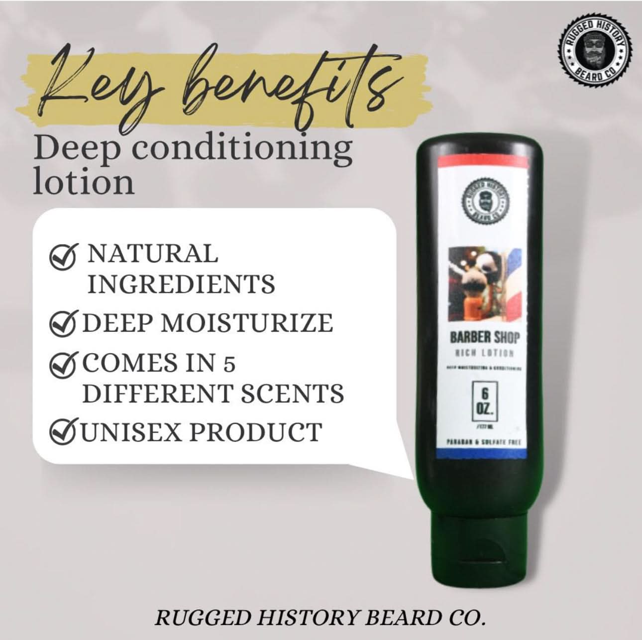 Rugged History Beard Co. Skin Lotion