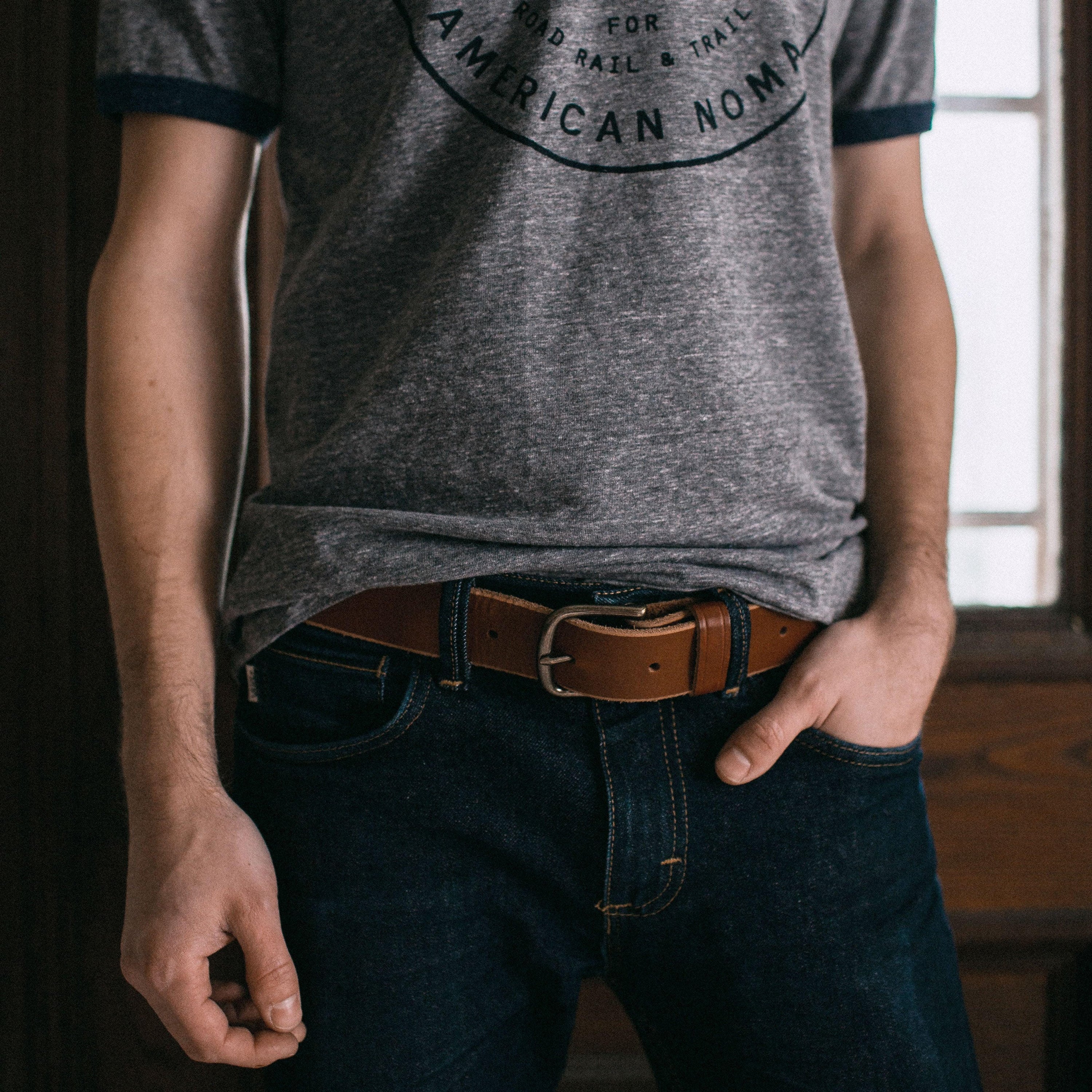 The Local Branch Leather S / Mahogany Leather Workman Belt - USA Made