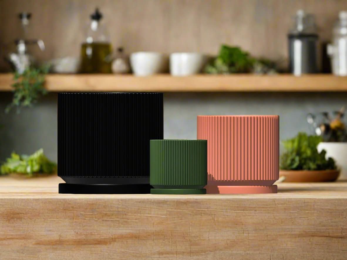Rosebud HomeGoods Pots & Planters Mid-Century Ribbed Planter