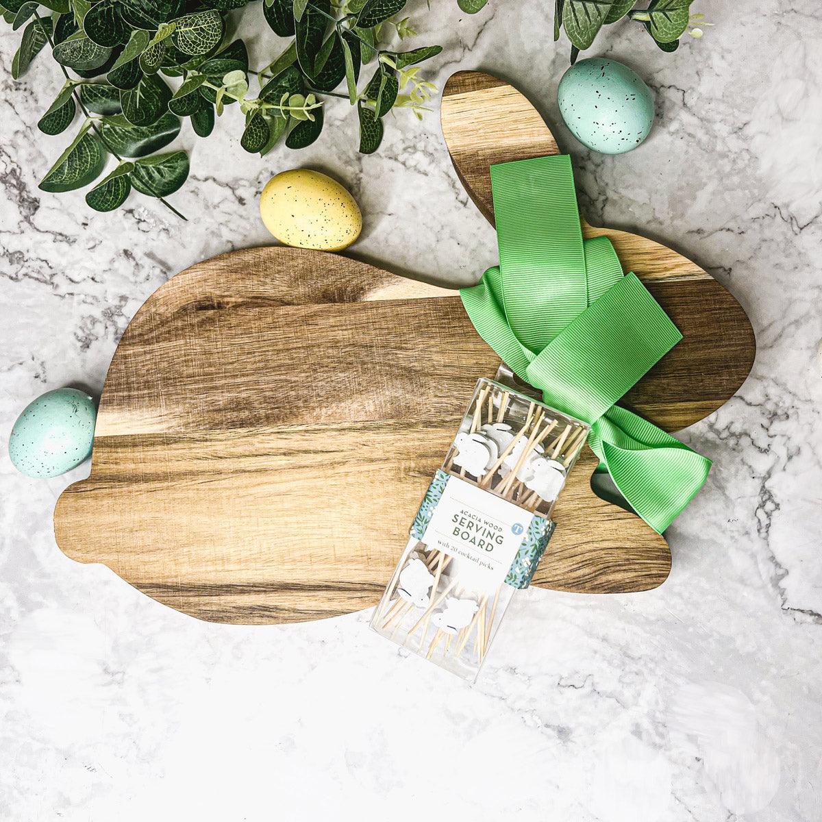 Gia Roma Wooden Easter Decor Bunny Board + Toothpick Set