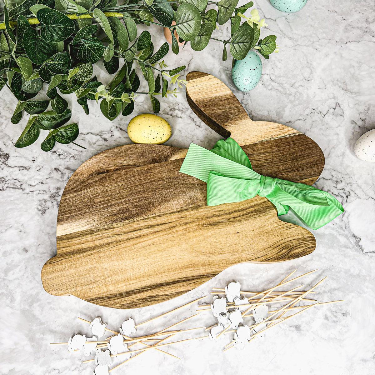 Gia Roma Wooden Easter Decor Bunny Board + Toothpick Set
