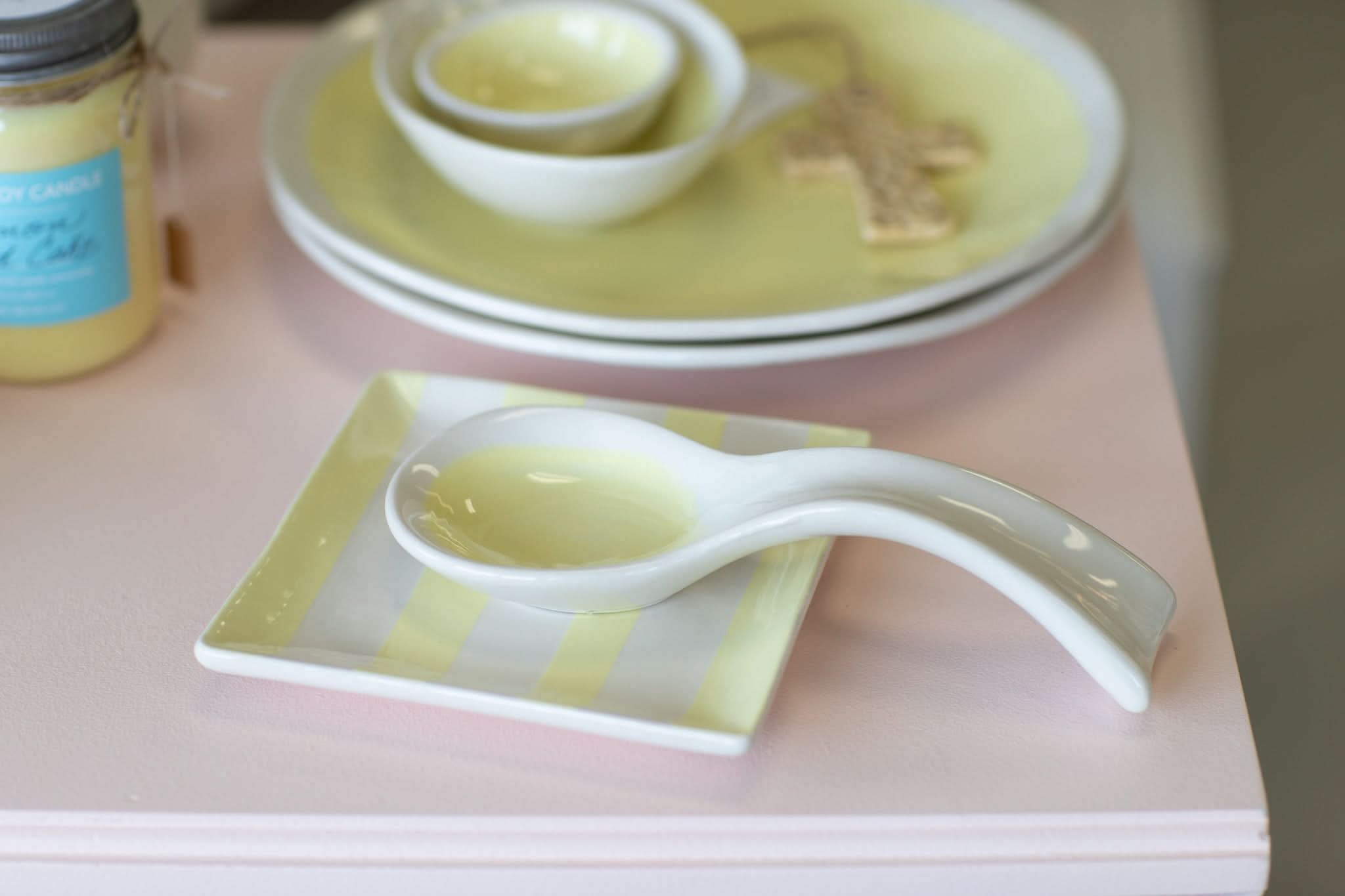 prodigalpottery Ceramic Yellow Artisan Spoon Rest