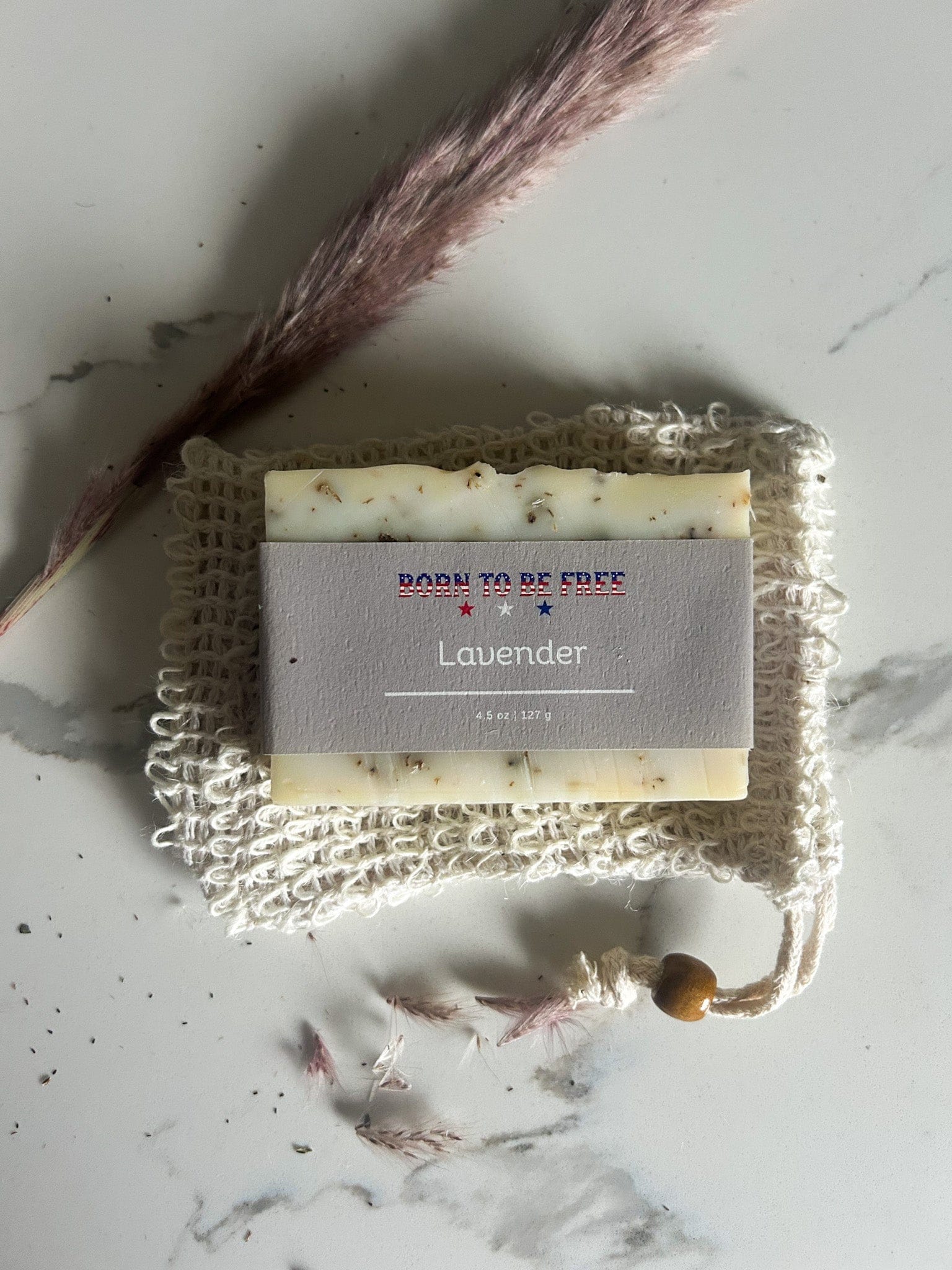 Born To Be Free Soap Bar + Exfoliating Pouch Lavender Tallow Soap Bar