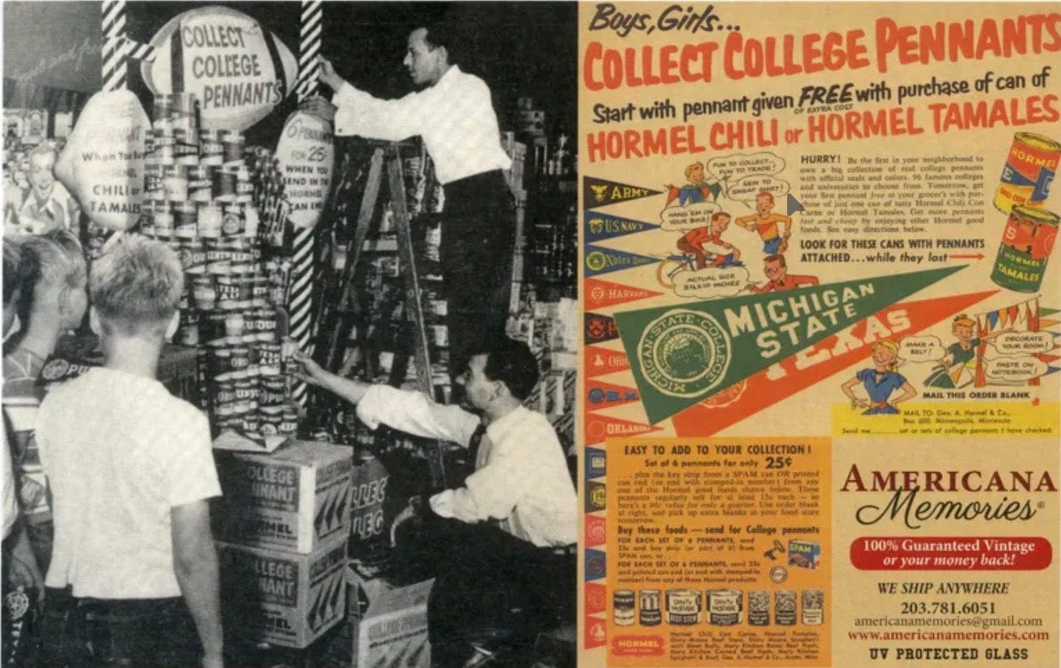 Vintage University of Alabama Hormel Pennant - My American Goods