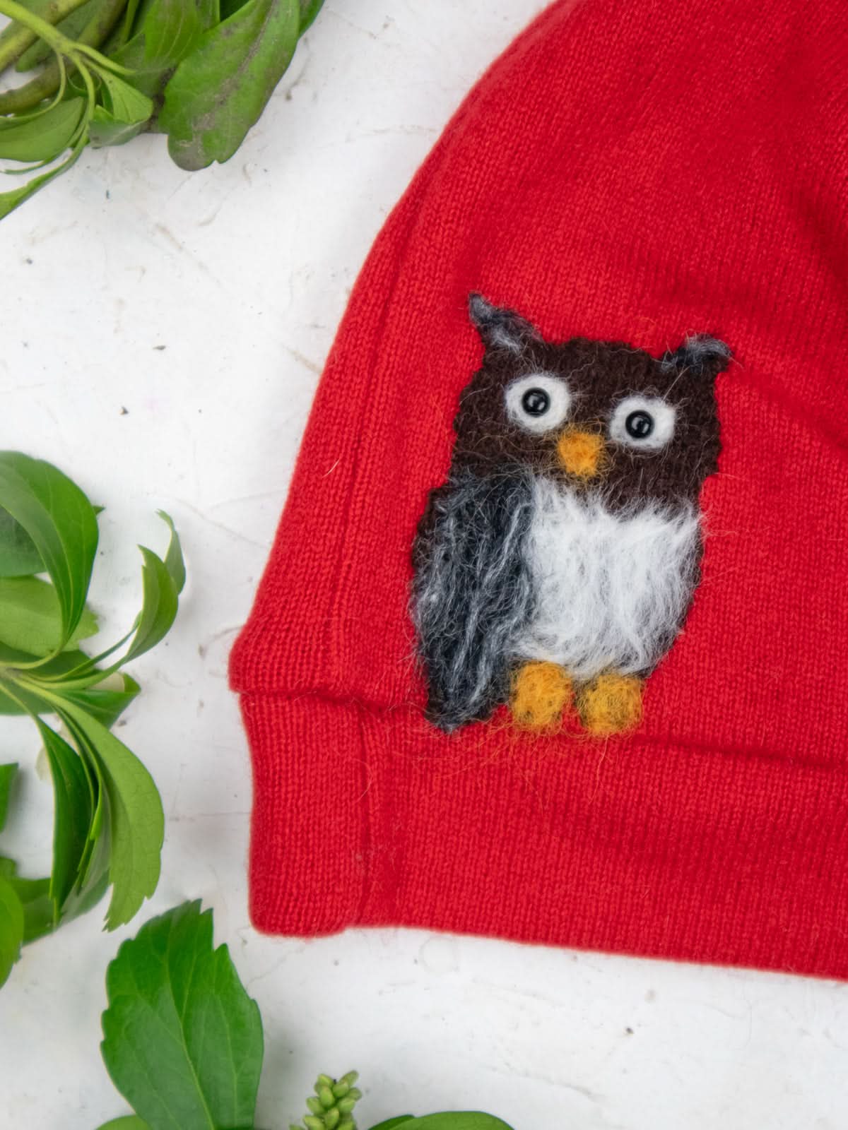 Owl Cashmere Hat - Adult/Big Kid - My American Goods