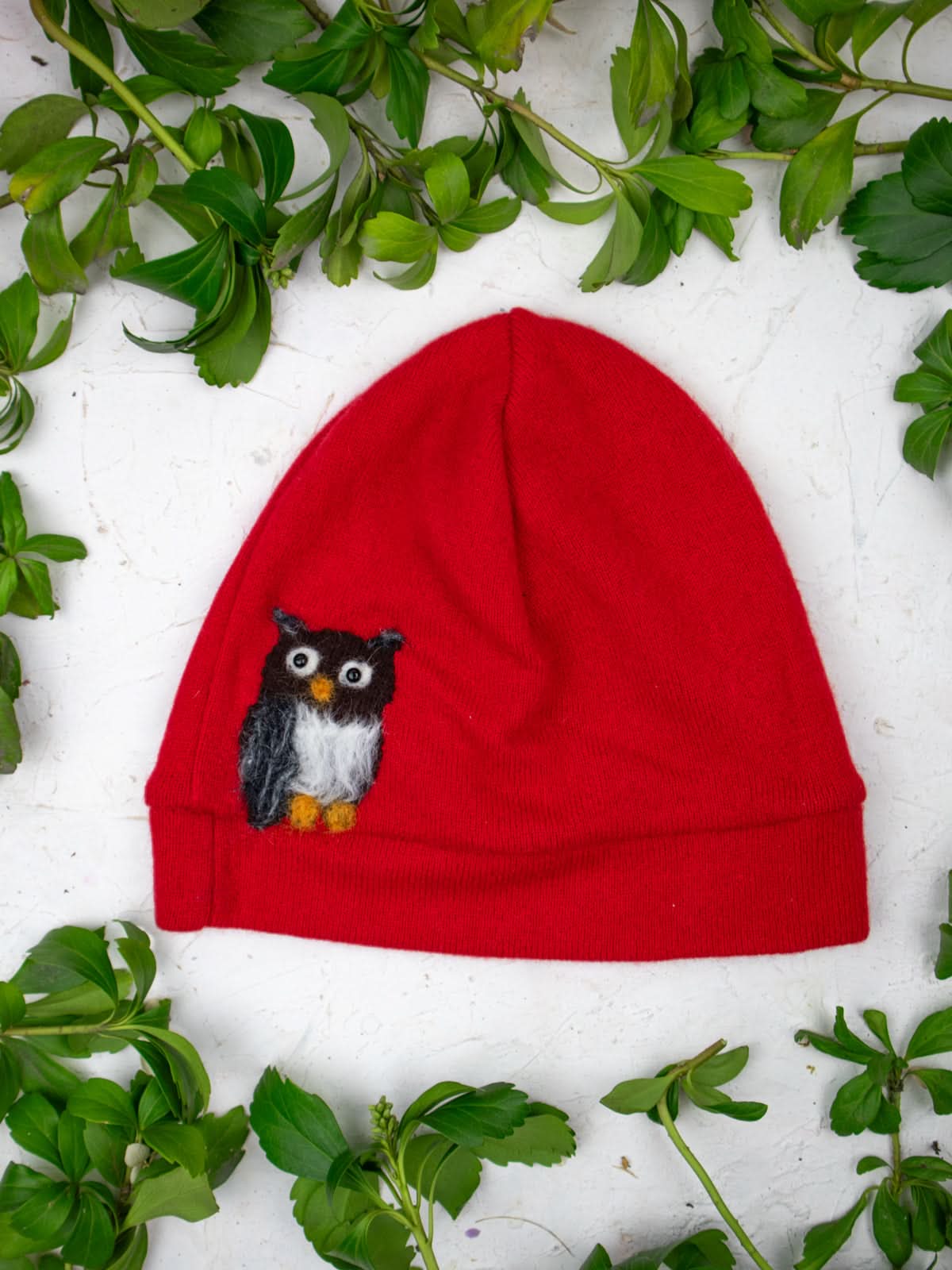 Owl Cashmere Hat - Adult/Big Kid - My American Goods