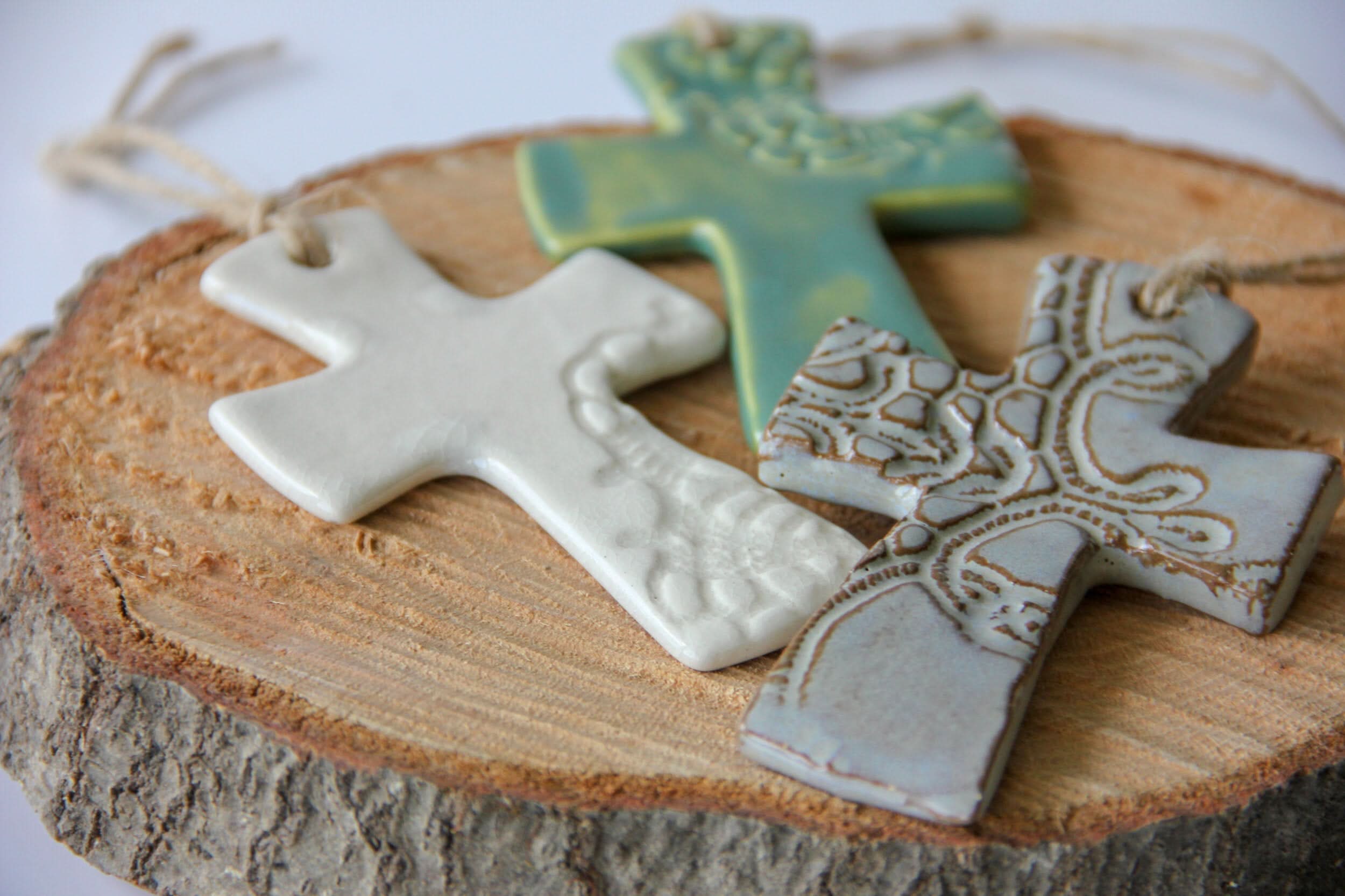 prodigalpottery Ceramic Flared Cross Ornament
