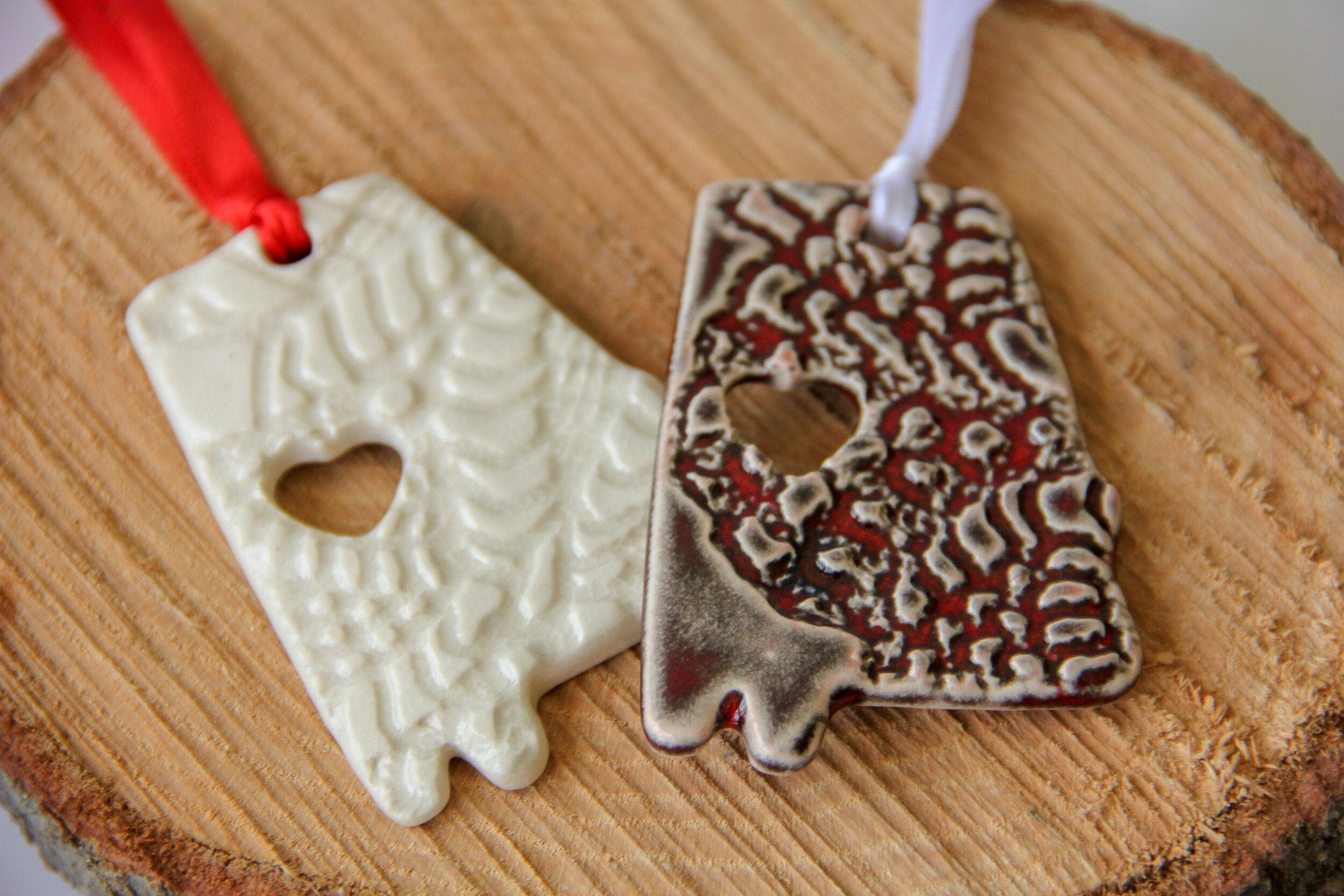 prodigalpottery Ceramic White Roll Tide Alabama Ornament